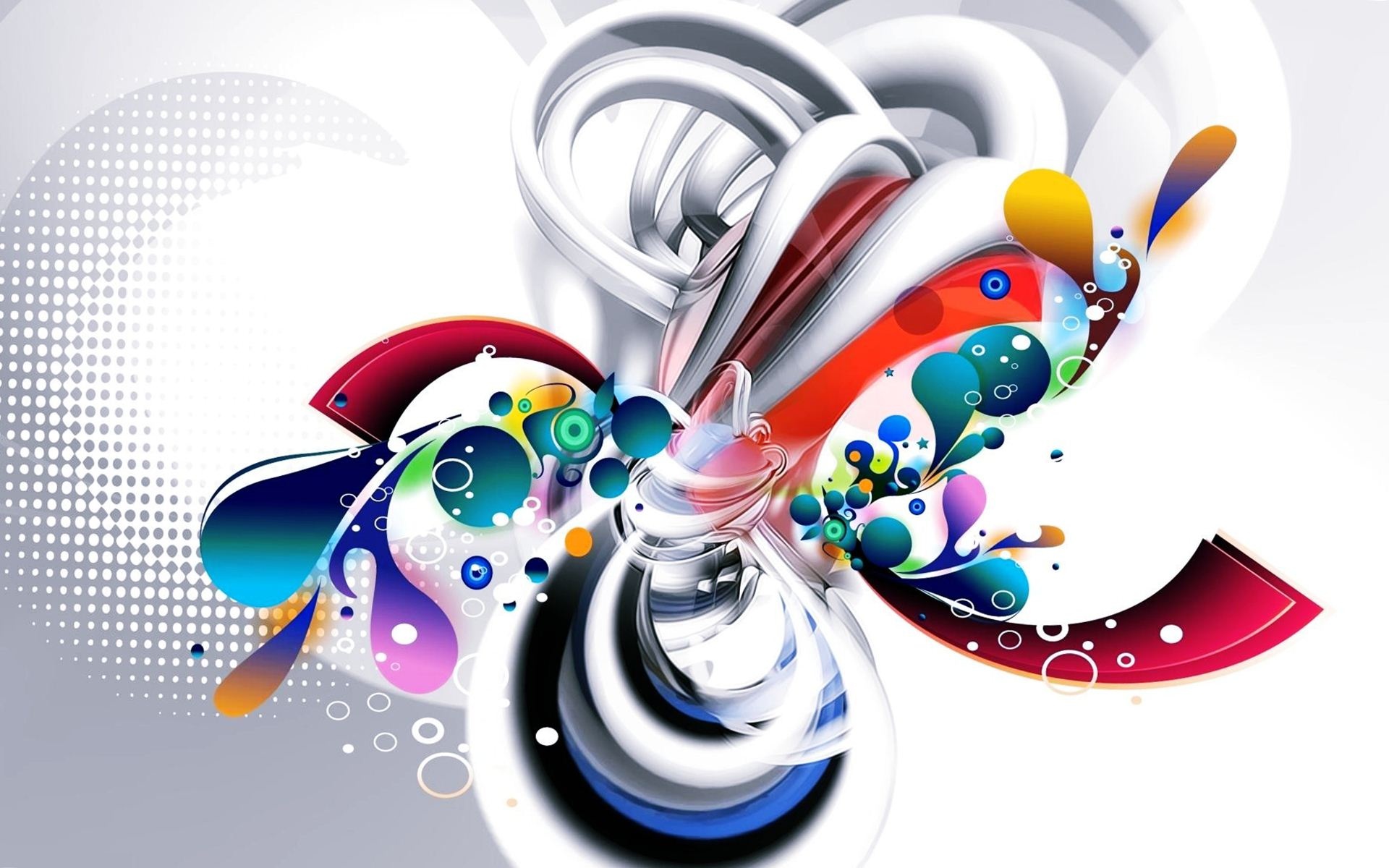 Graphic: Abstract digital art, Visual illustration of design, Chaotic forms and shapes. 1920x1200 HD Background.