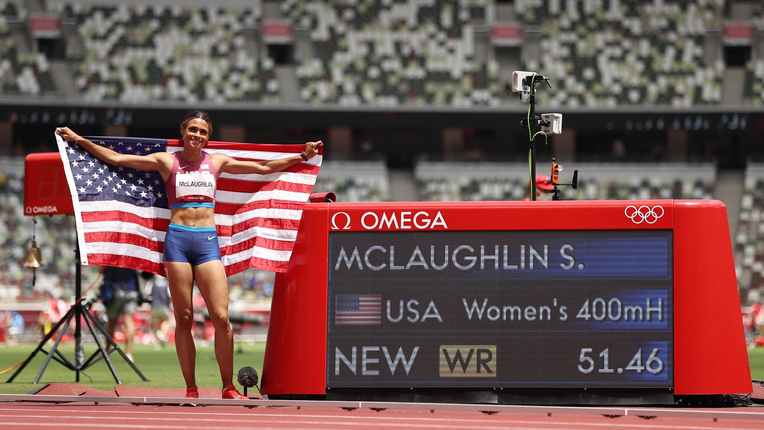 Sydney McLaughlin, 400m hurdles, World record, US national championships, 2560x1440 HD Desktop