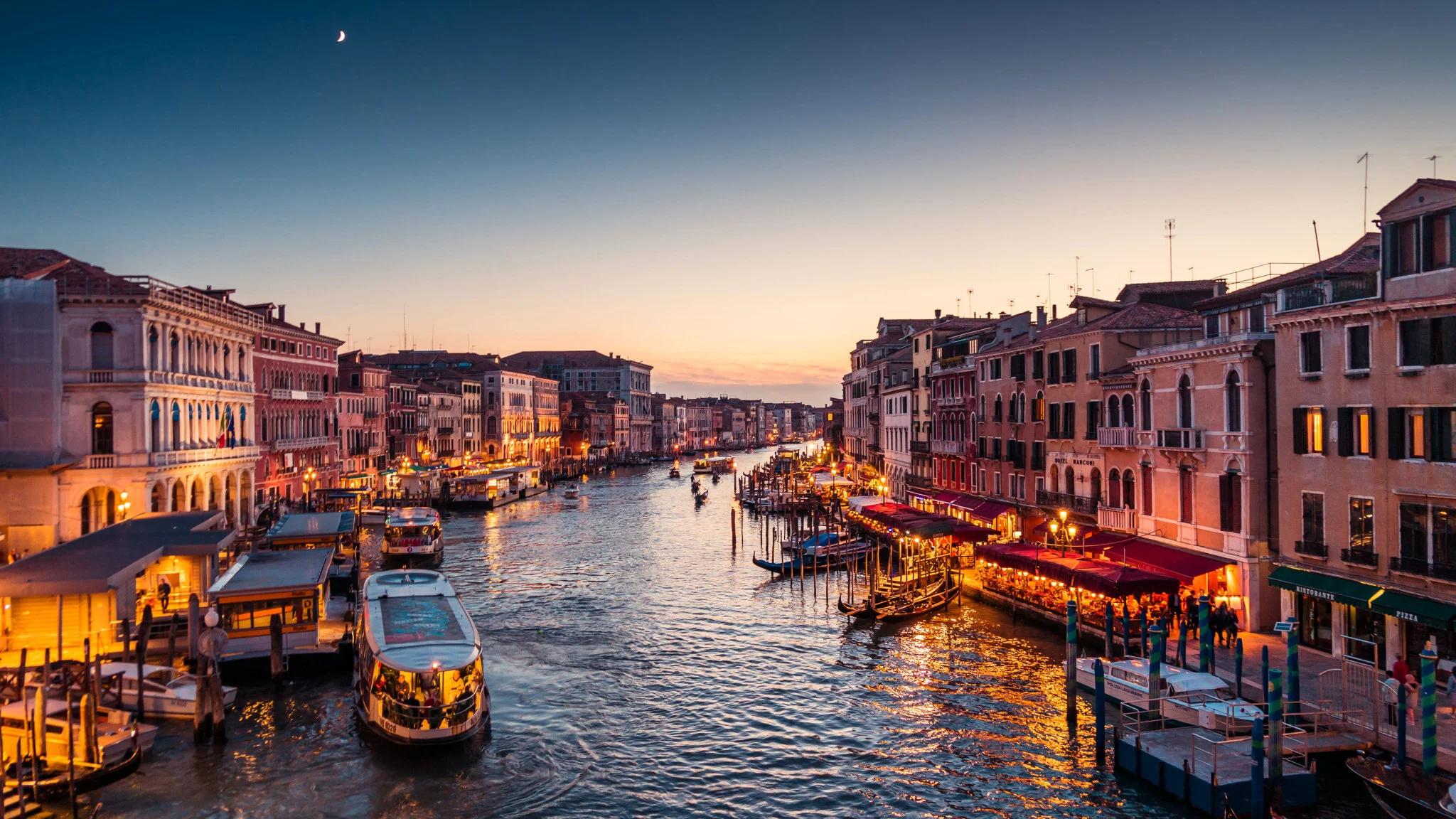 Venice: Italy, Canal Grande, Architecture, The Floating City. 2050x1160 HD Background.