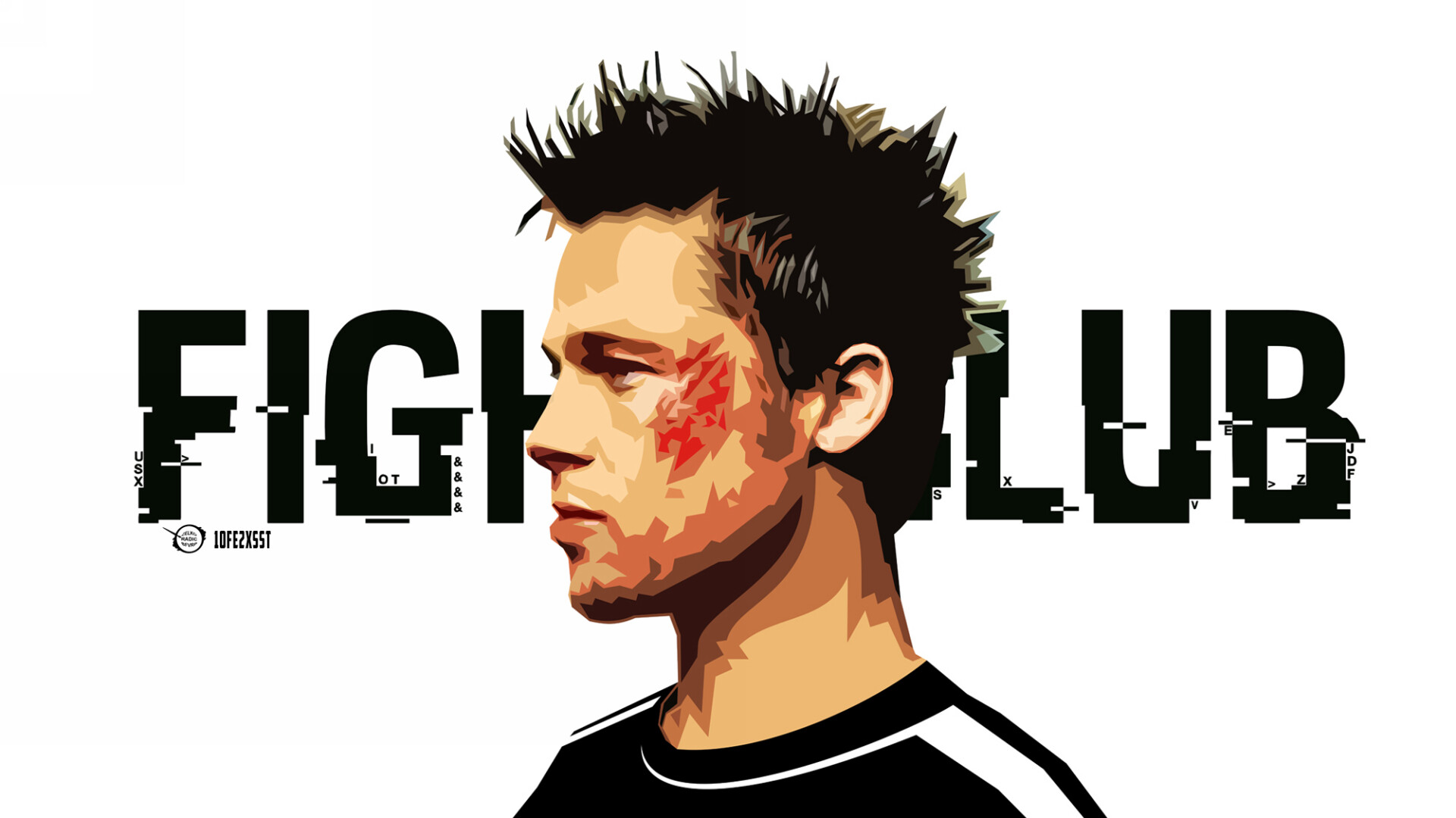 Fight Club: Tyler Durden (Pitt) is everything The Narrator wishes he was. 1920x1080 Full HD Wallpaper.