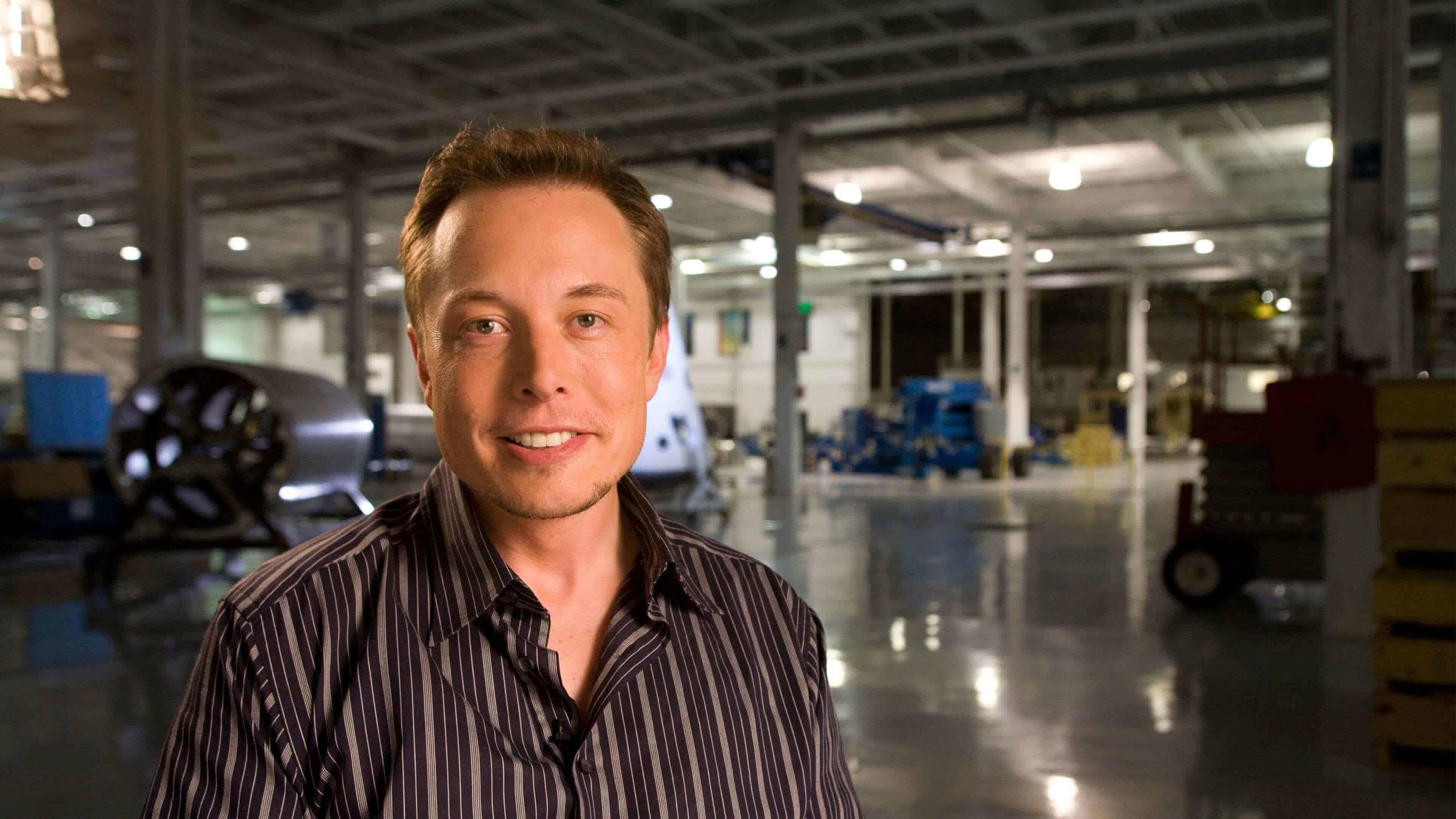 Elon Musk: The founder, CEO, and chief engineer of SpaceX. 3840x2160 4K Wallpaper.