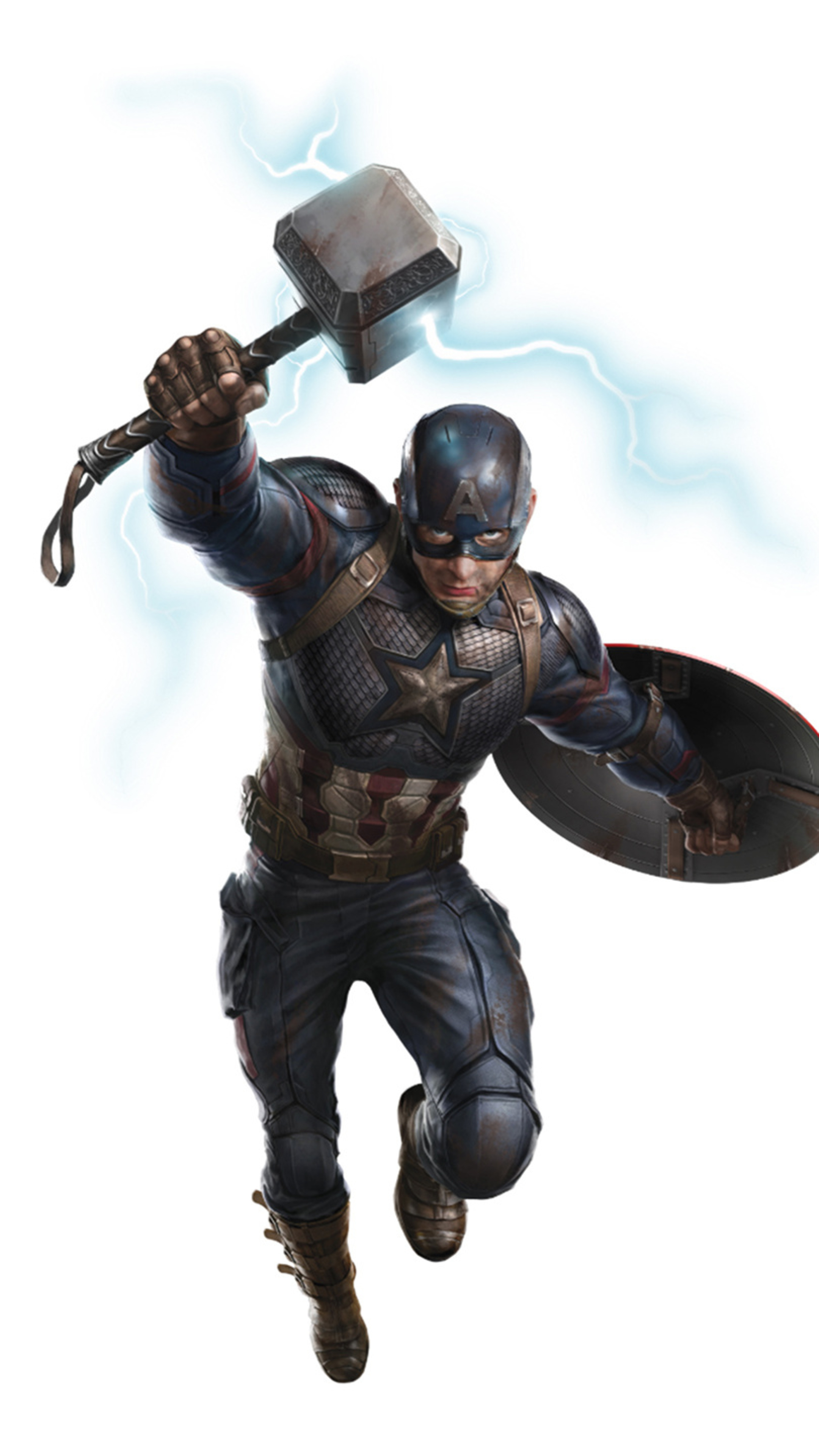 Captain America, Thor Hammer, Art, Sony Xperia, 2160x3840 4K Phone