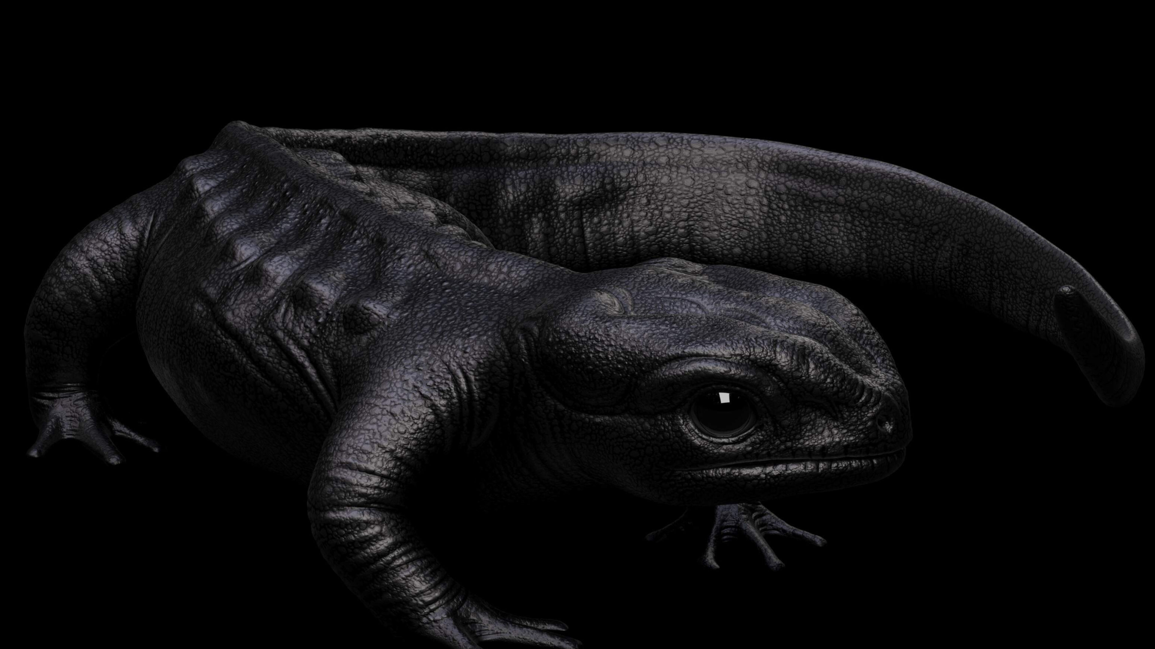 Sali the crocodile salamander, Zbrushcentral's 3D creation, Creative creature design, Digital wildlife art, 3840x2160 4K Desktop