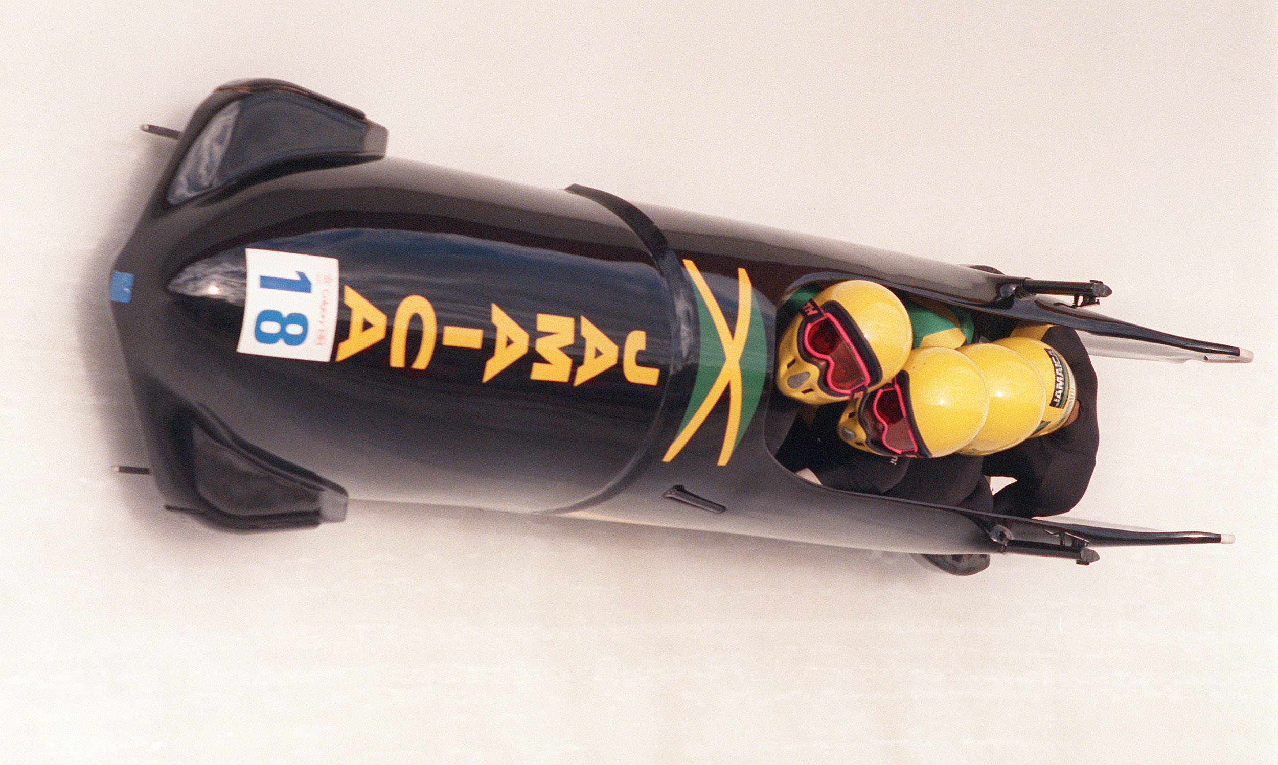Bobsleigh: The Jamaican four-man bobsled during the first run of the men's competition at the Calgary Winter Olympic Games. 2500x1500 HD Wallpaper.