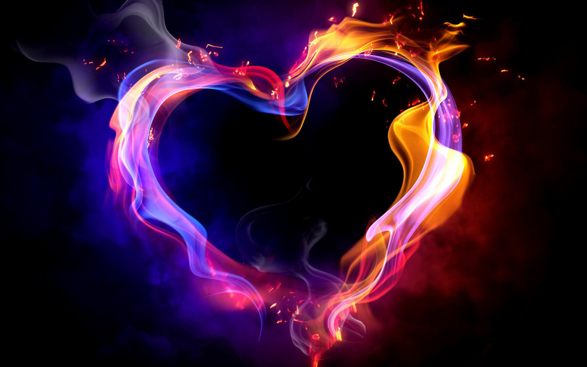 Heart: Flame, Lighting, Art, Love, Aesthetic. 1920x1200 HD Background.