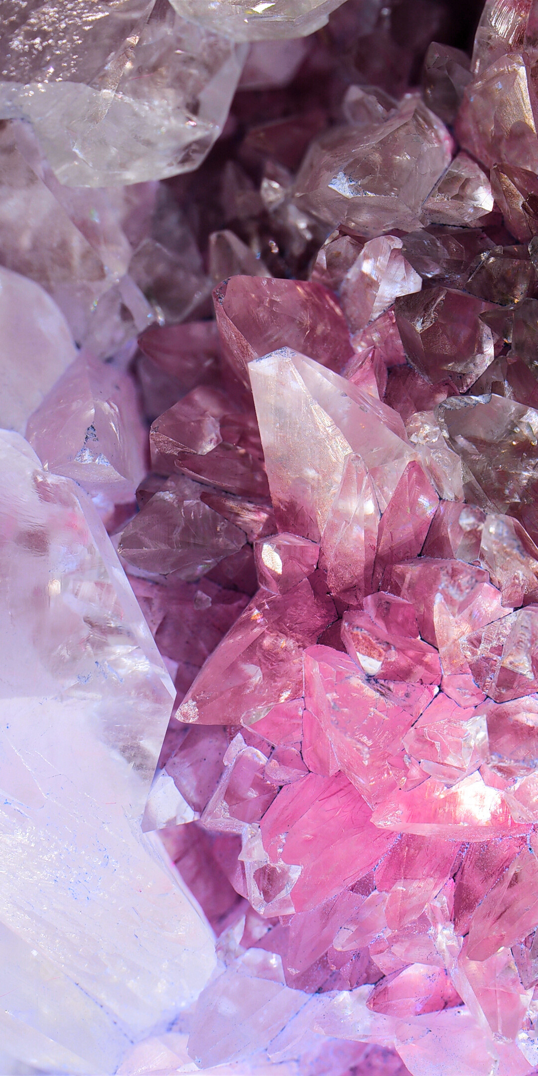 Gemstone: Rose crystal rocks, Minerals that widely used in jewelry manufacturing. 1080x2160 HD Background.
