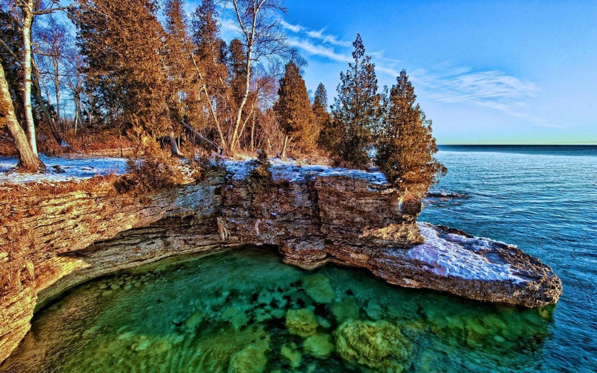 Lake Michigan, Scenic beauty, Great Lakes, Nature's masterpiece, 1920x1200 HD Desktop