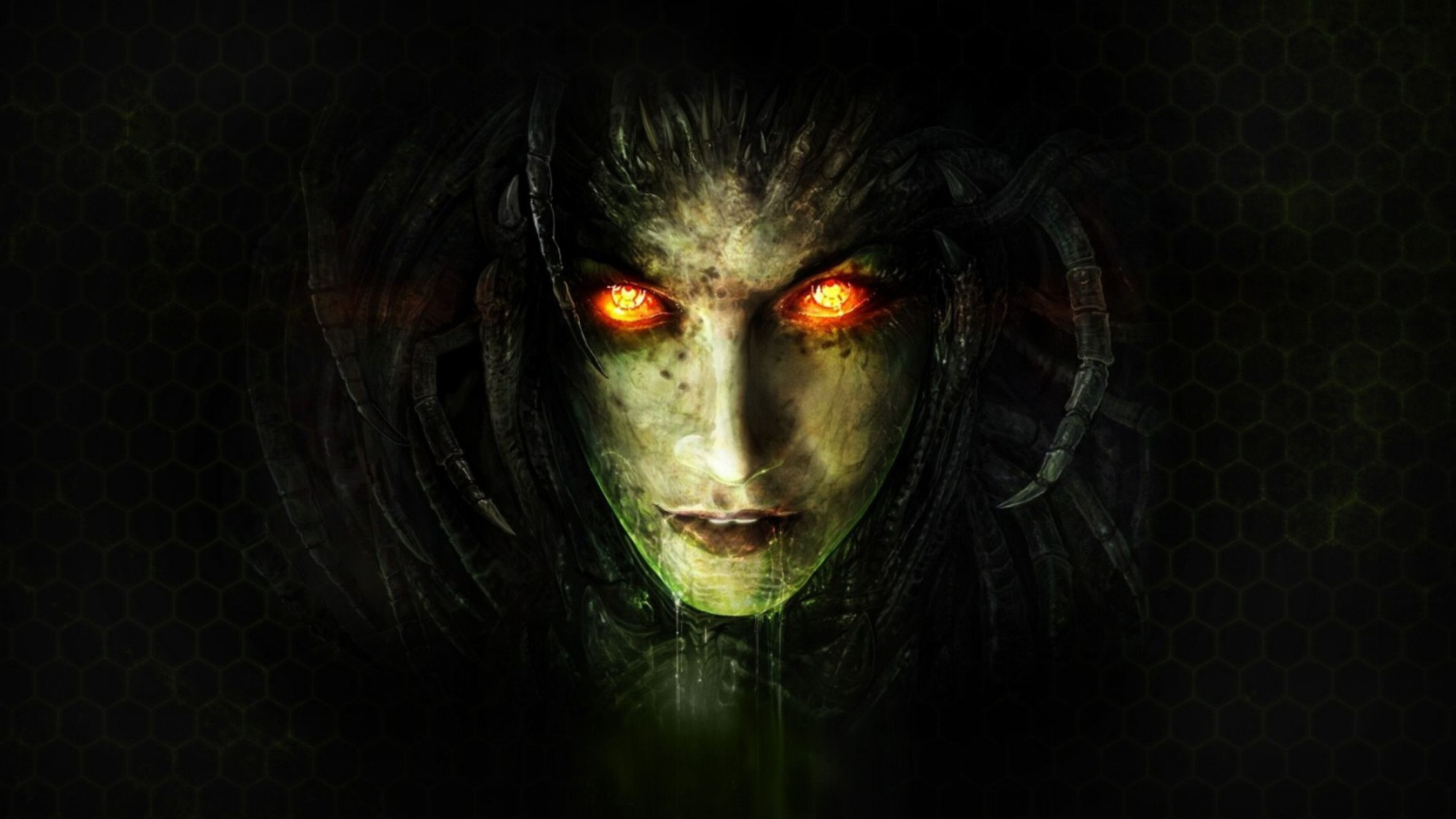 Ghost (Kerrigan): Infested Queen of Blades, One of the Zerg's most powerful agents, StarCraft II video game. 3840x2160 4K Background.