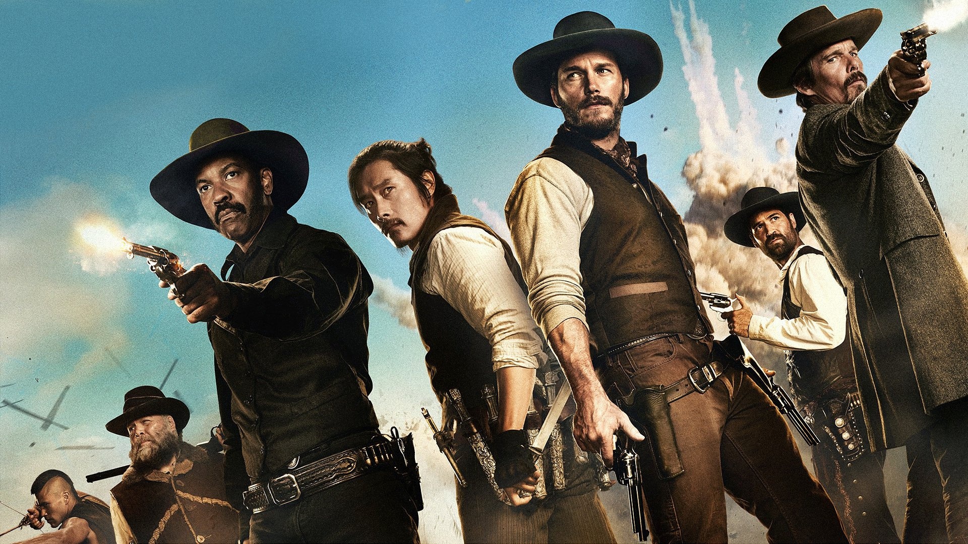 The Magnificent Seven movie, Wild west action, Outlaw heroes, Epic showdowns, 1920x1080 Full HD Desktop