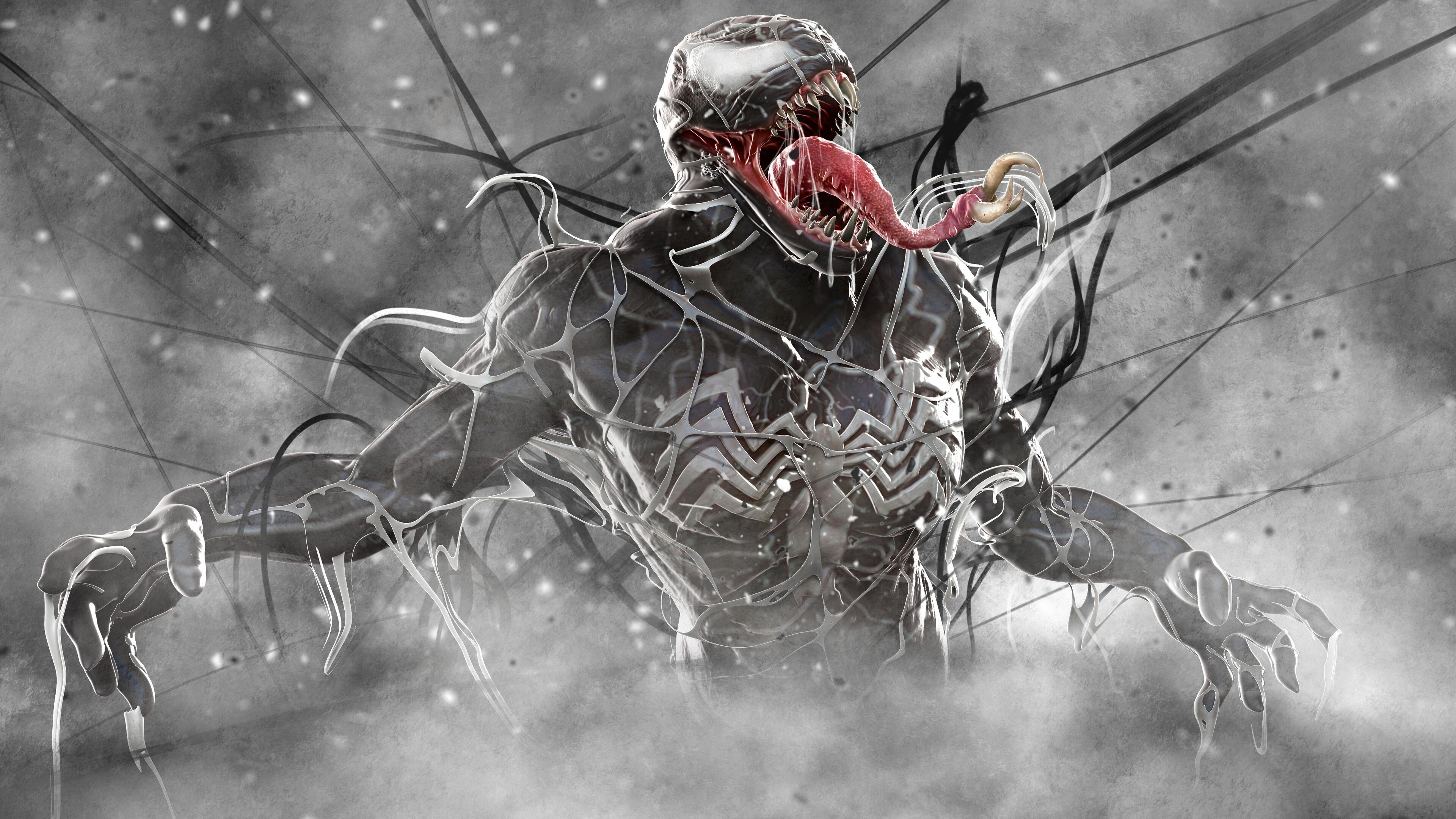 Venom: Supervillain, Superheroes, The symbiote's first human host was Spider-Man himself. 3840x2160 4K Background.