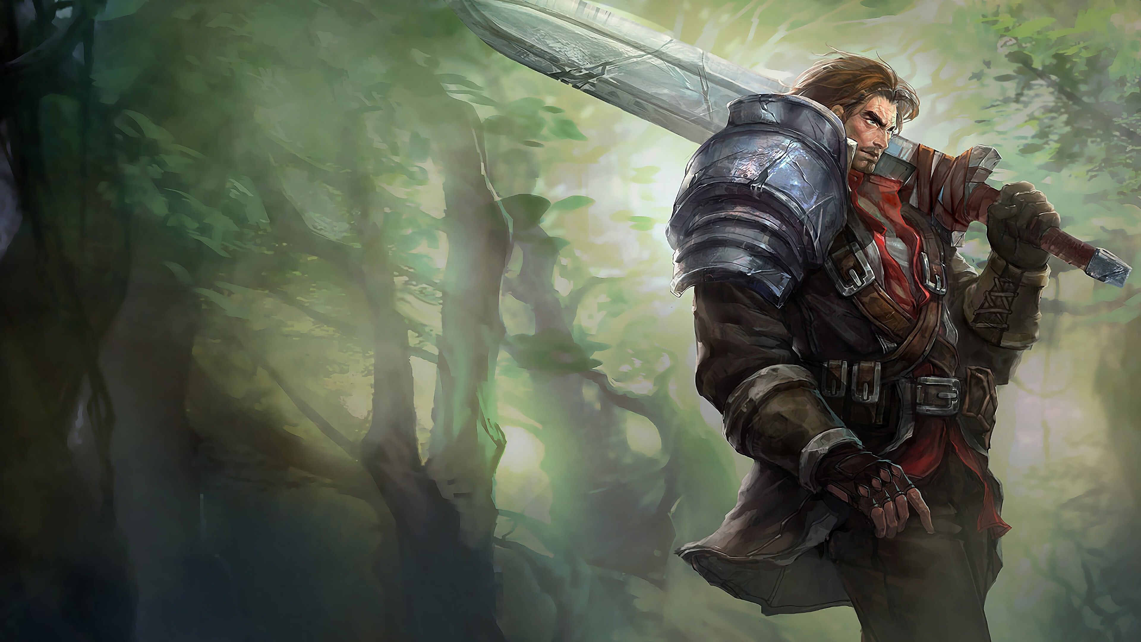 Garen: Fan art of a proud and noble soldier, The head of the Dauntless Vanguard, LoL. 3840x2160 4K Background.