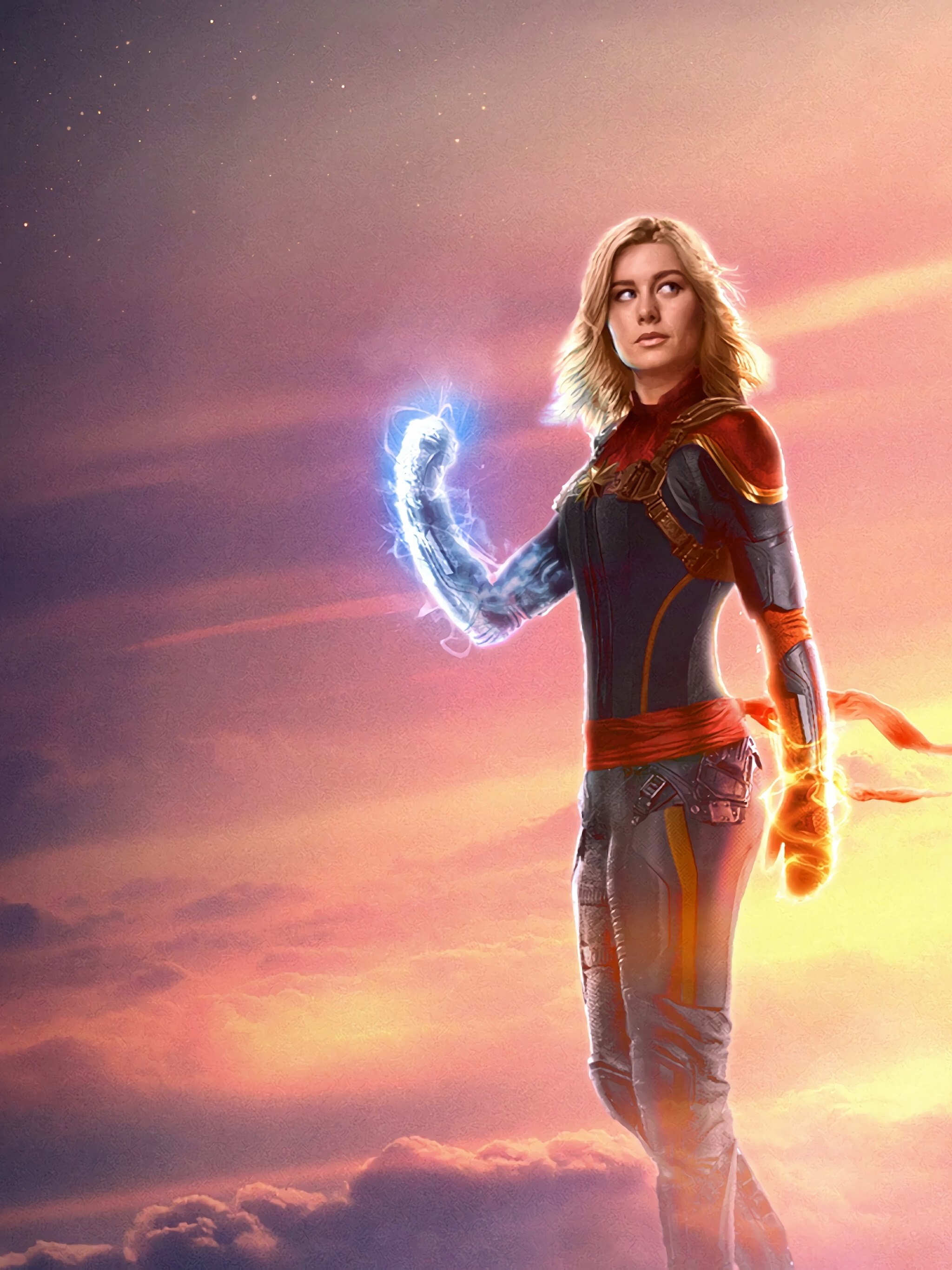 Captain Marvel: Carol Danvers, was exposed to the cosmic energy of the Tesseract, Brie Larson. 2050x2740 HD Wallpaper.