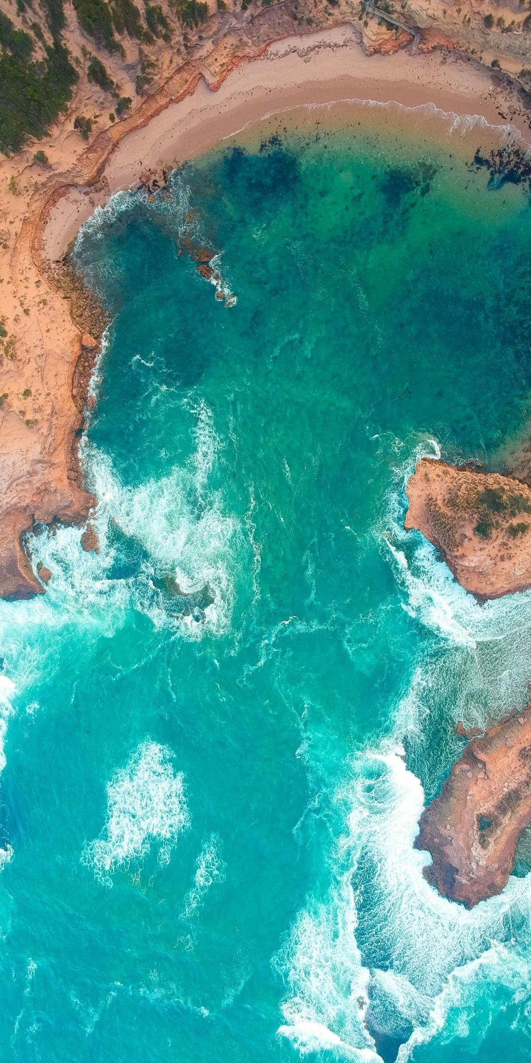 Aerial view of the sea, Coastline beauty, Surfer's paradise, Stunning wallpaper, 1080x2160 HD Handy
