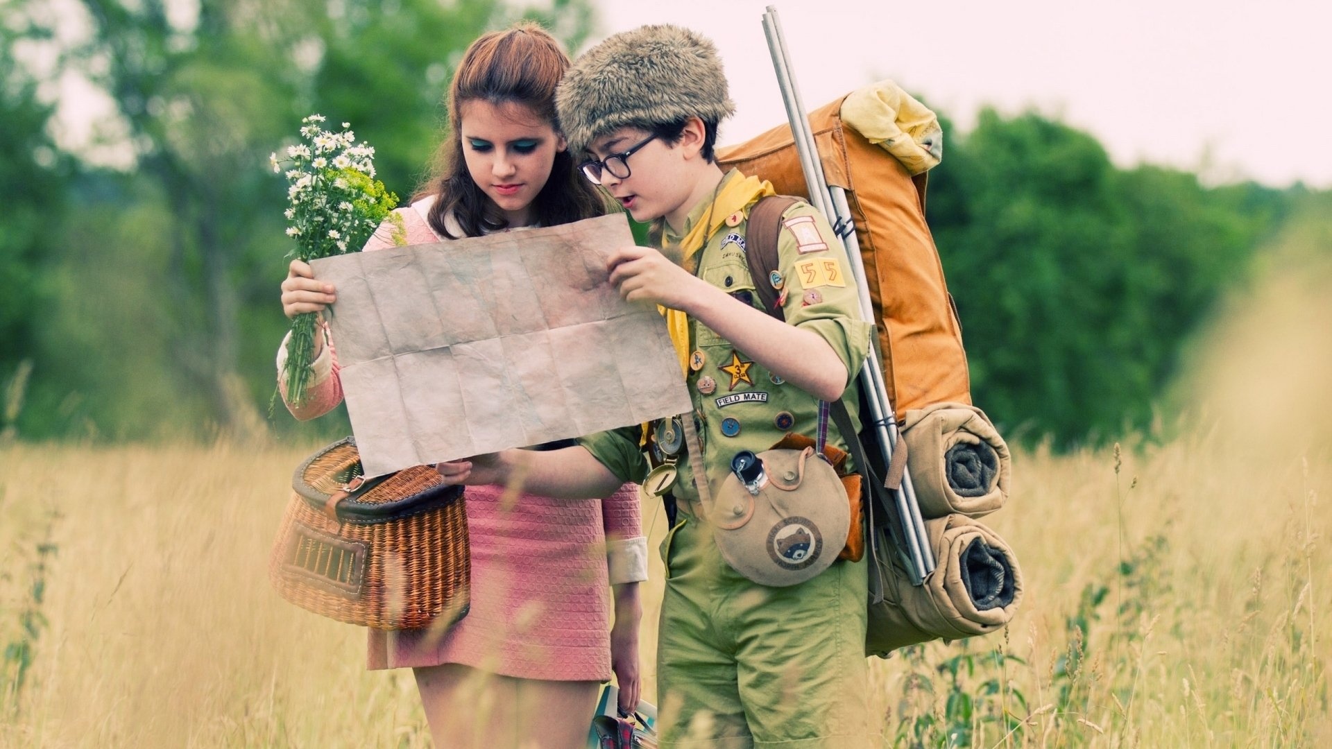 Moonrise Kingdom, Whimsical love story, Wes Anderson, Quirky romance, 1920x1080 Full HD Desktop