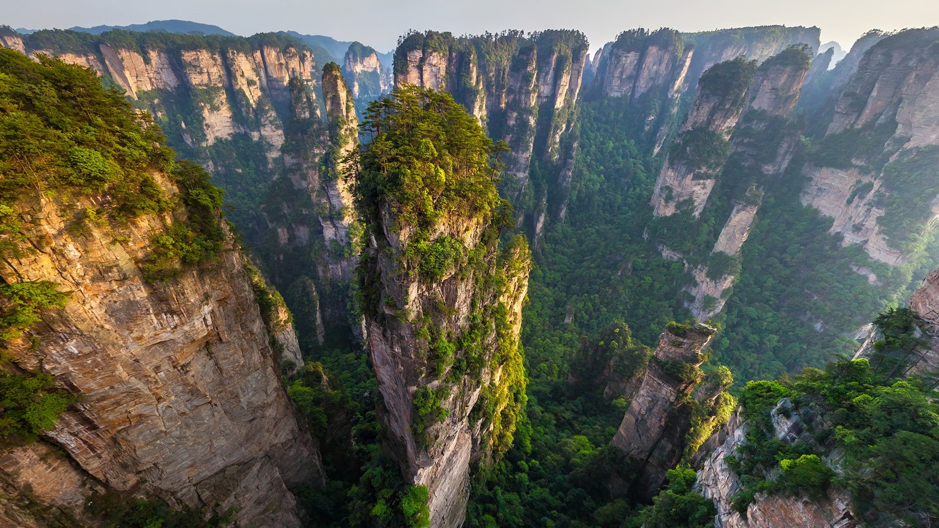 Zhangjiajie Travels, Aerial view, Avatar mountains, Spotlight images, 1920x1080 Full HD Desktop