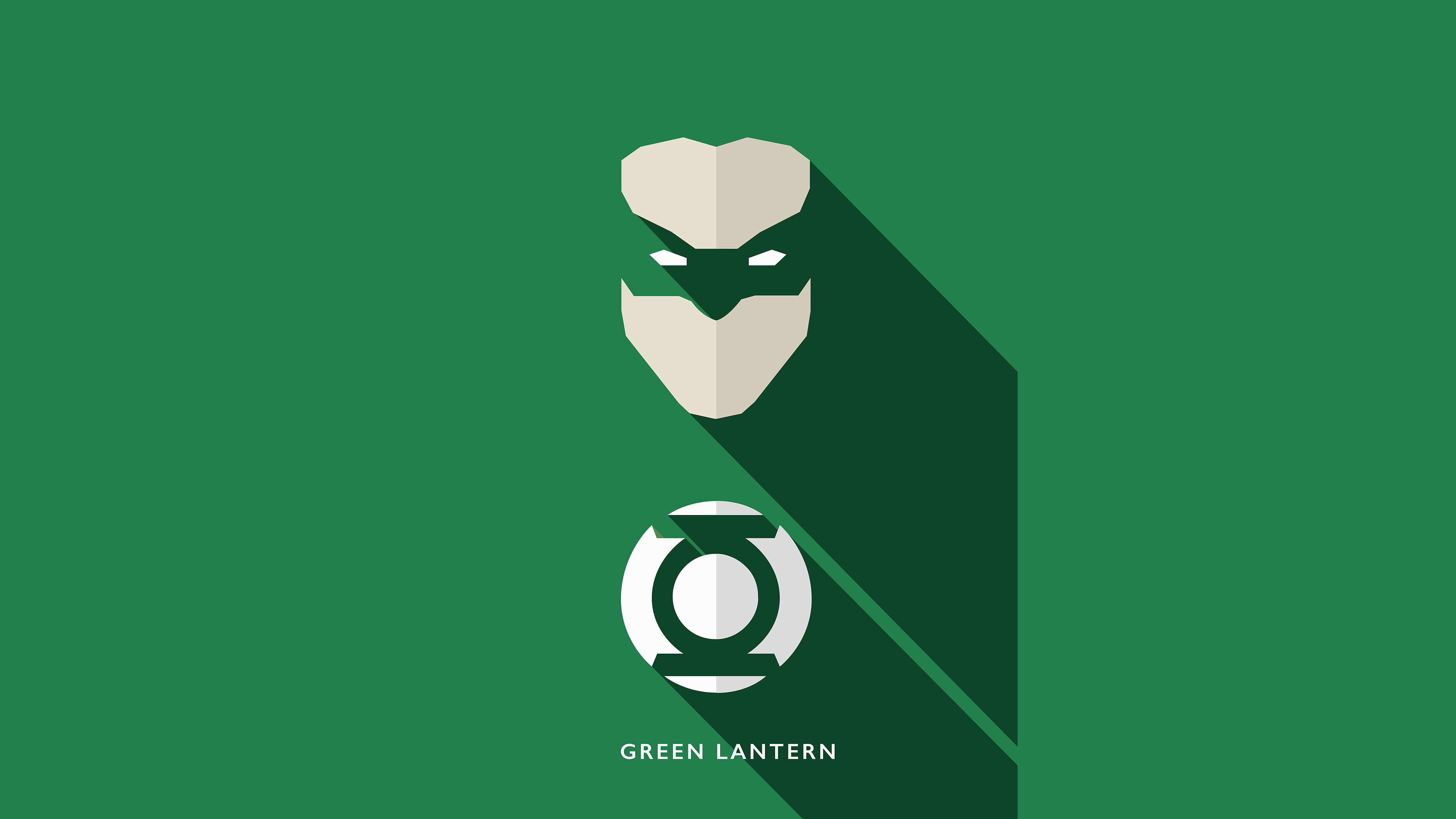 Green Lantern: A member of an intergalactic law enforcement agency, Minimalism. 3840x2160 4K Wallpaper.