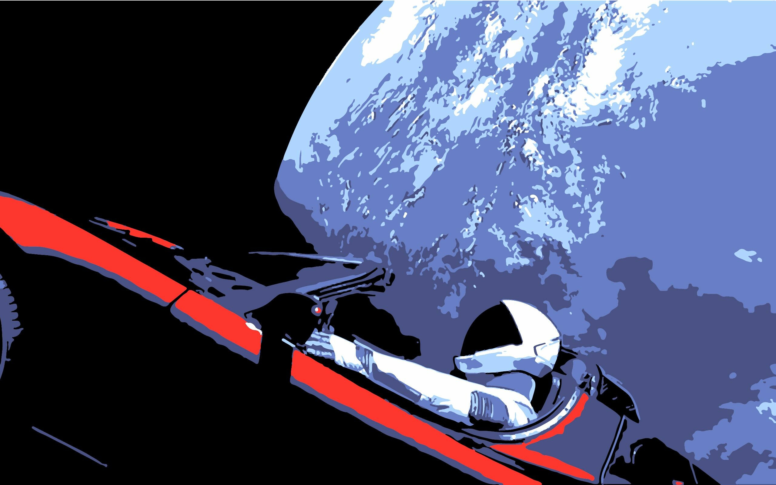 Elon Musk: Musk's Tesla Roadster, Astronaut. 2560x1600 HD Background.