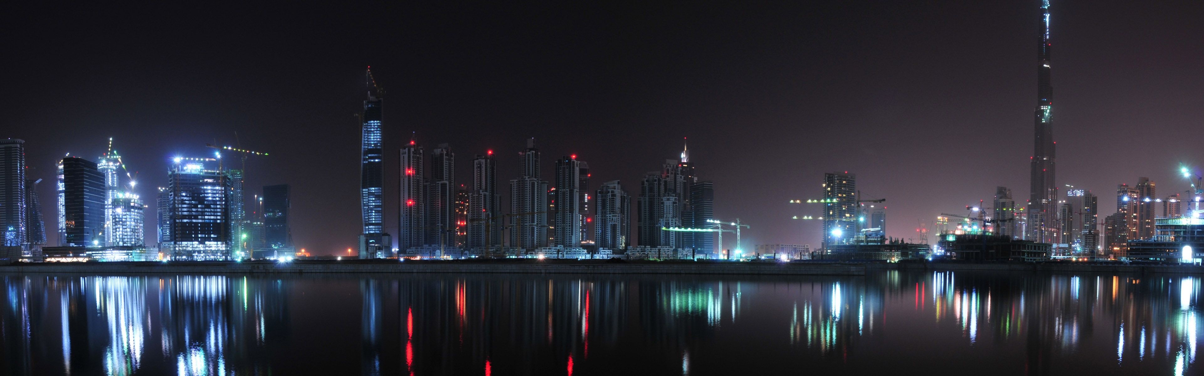 Dubai Skyline, Windows 8 dual wallpaper, City landscape photography, Dual screen wallpaper, 3840x1200 Dual Screen Desktop