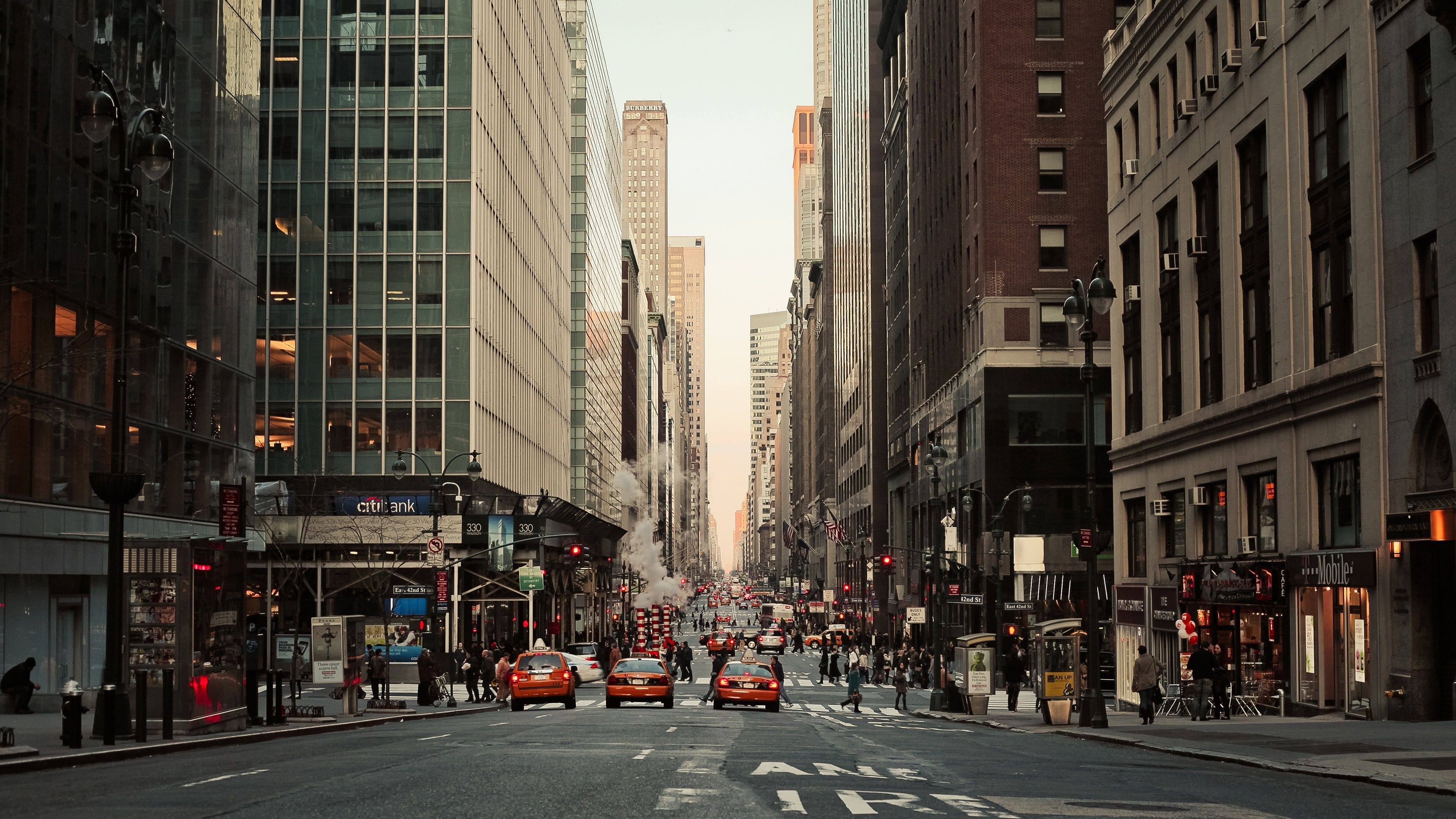 New York Streets, Travels, Manhattan city, Metropolis, 3840x2160 4K Desktop