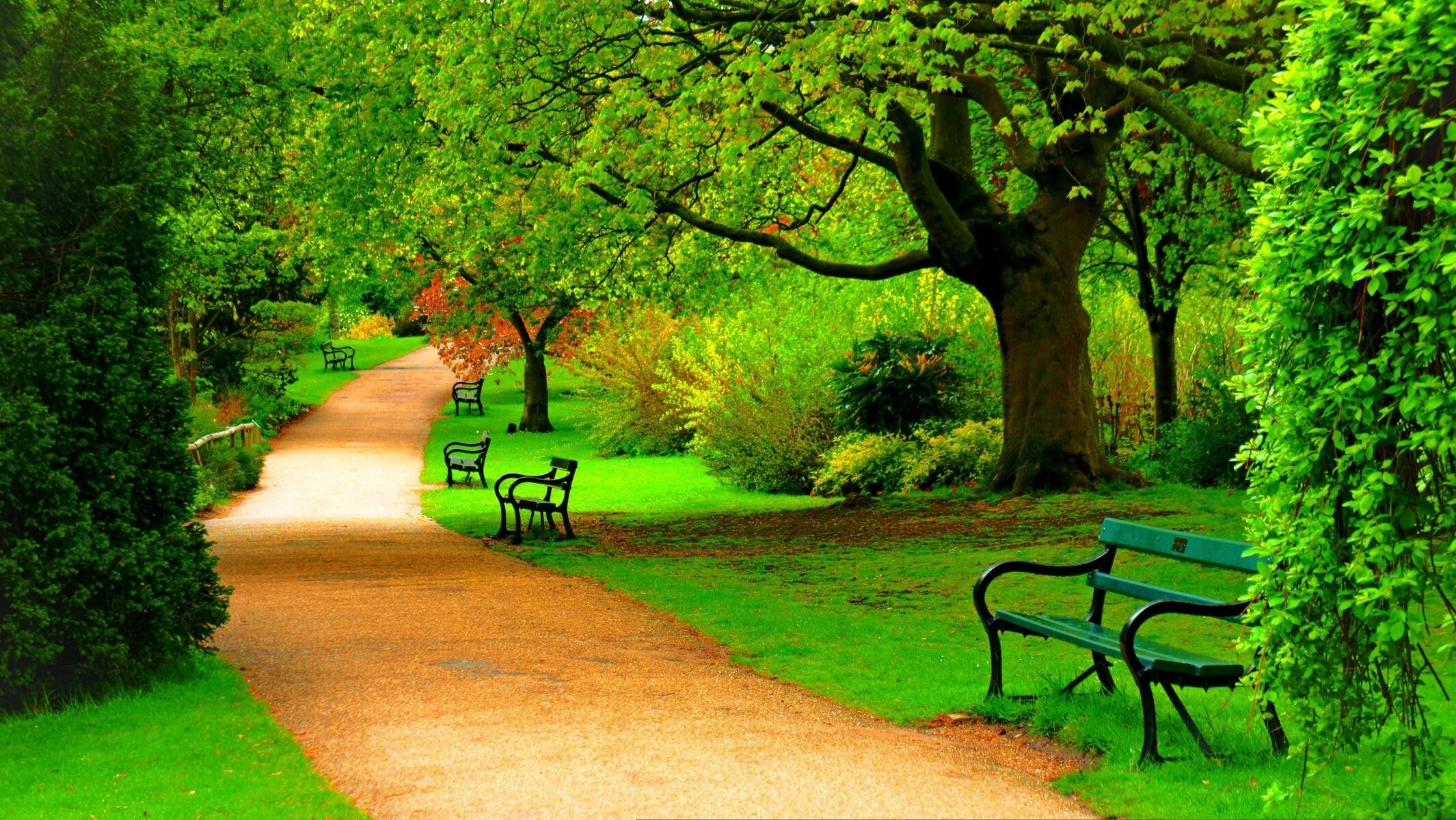 Park (Nature), Green spring park, HD wallpaper, Background image, 2130x1200 HD Desktop