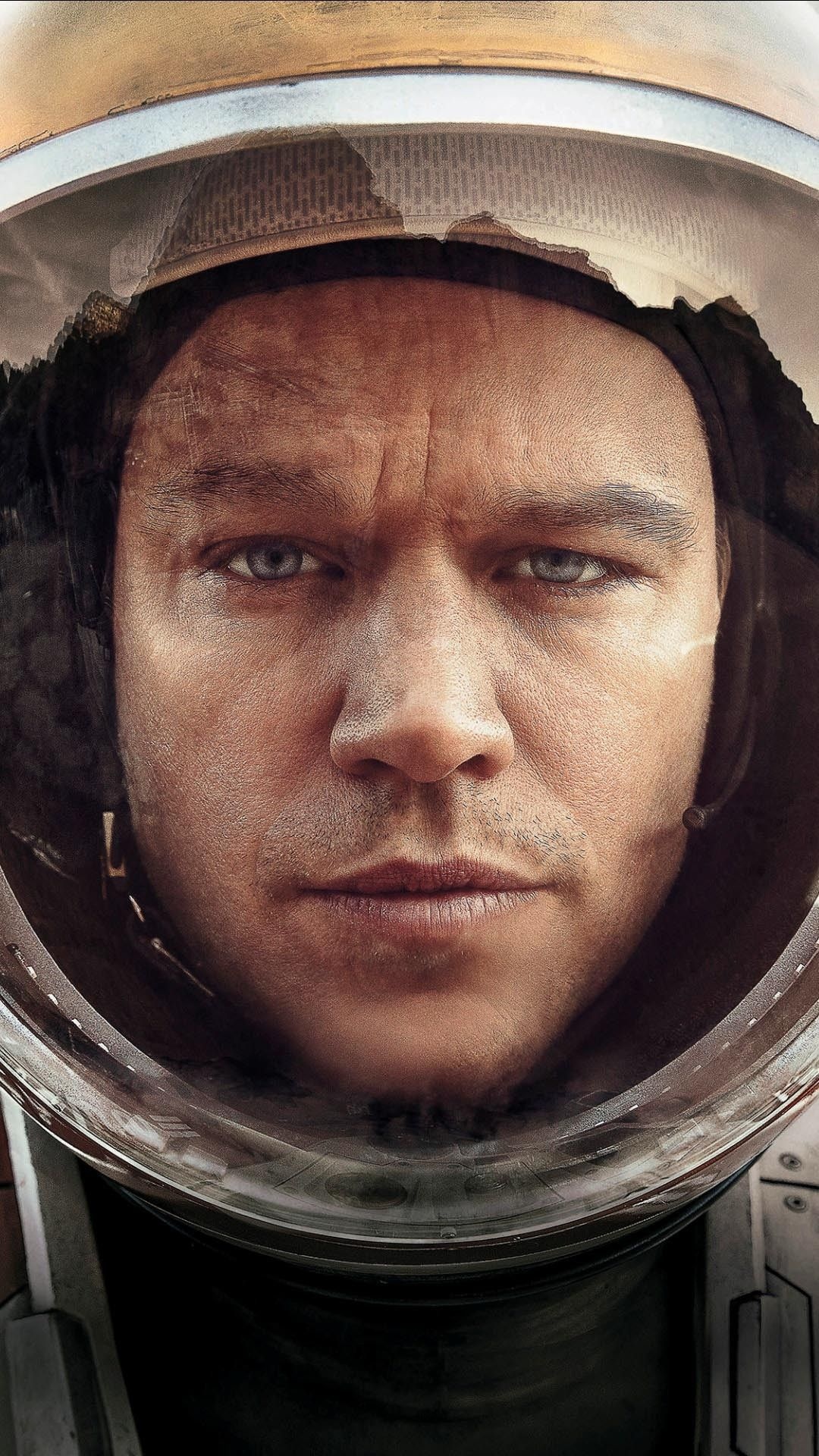 Matt Damon, Movie star, The Martian helmet, Lockscreen, 1080x1920 Full HD Phone