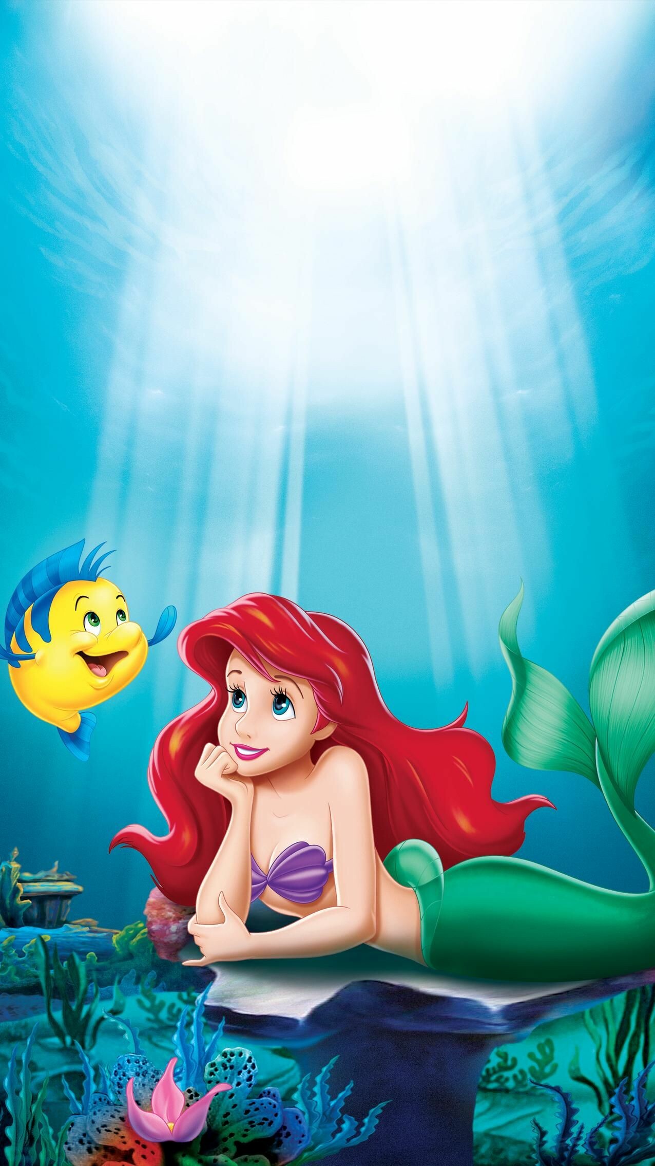 The Little Mermaid: Ariel, A beautiful and spirited young princess with a thirst for adventure. 1280x2270 HD Background.