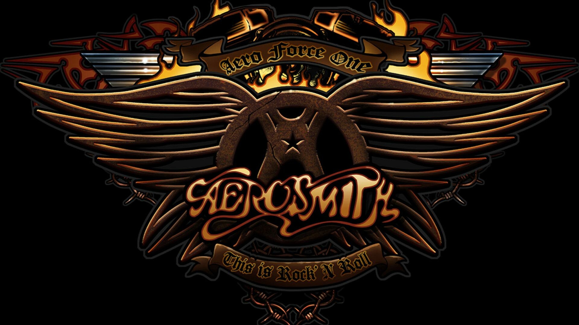 Aerosmith: Rock n roll, Aero Force One is the fan club for the band. 1920x1080 Full HD Background.