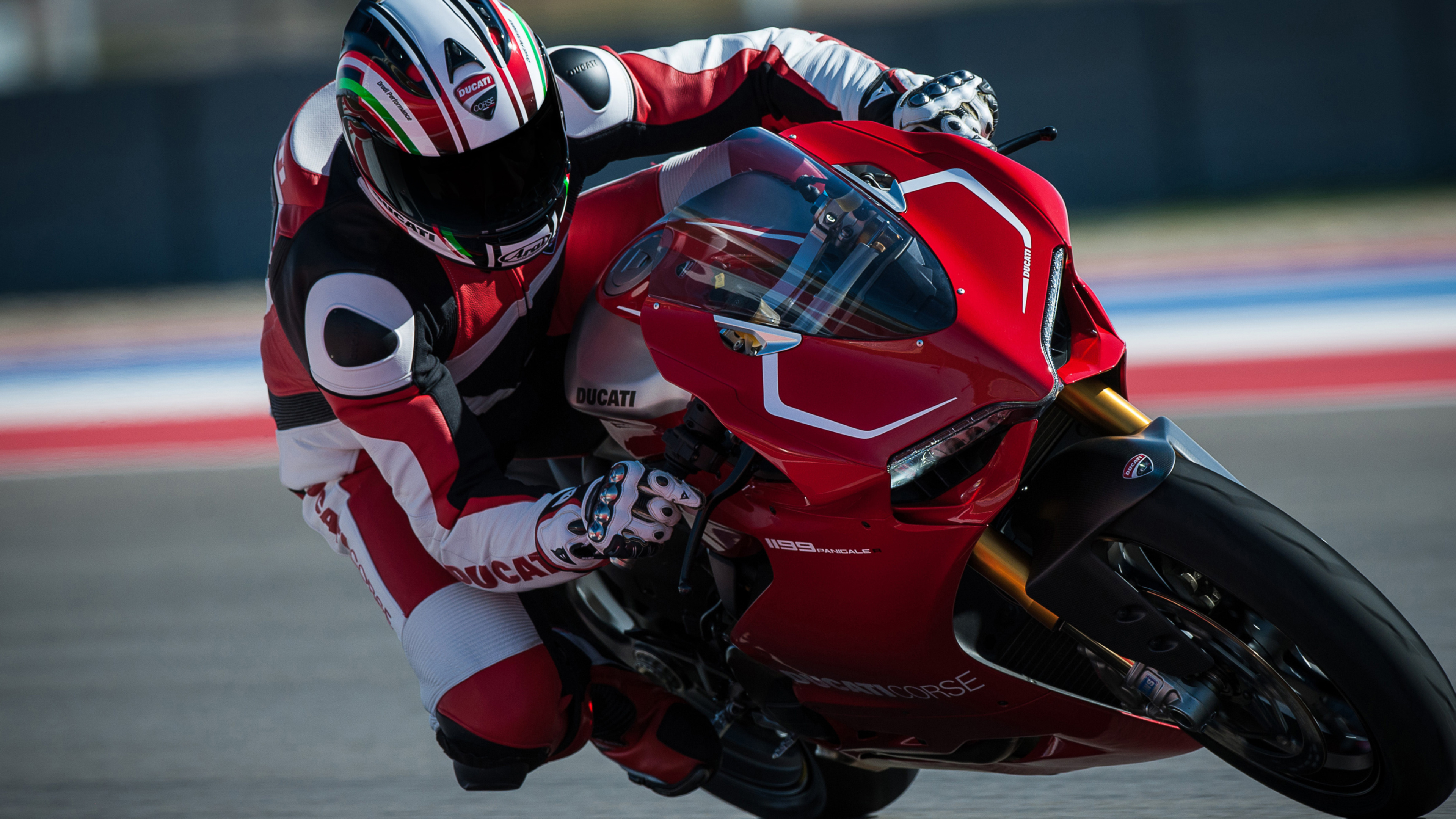 Superbike: Ducati 1199 Panigale, A sports motorcycle, A professional moto racer. 3840x2160 4K Wallpaper.