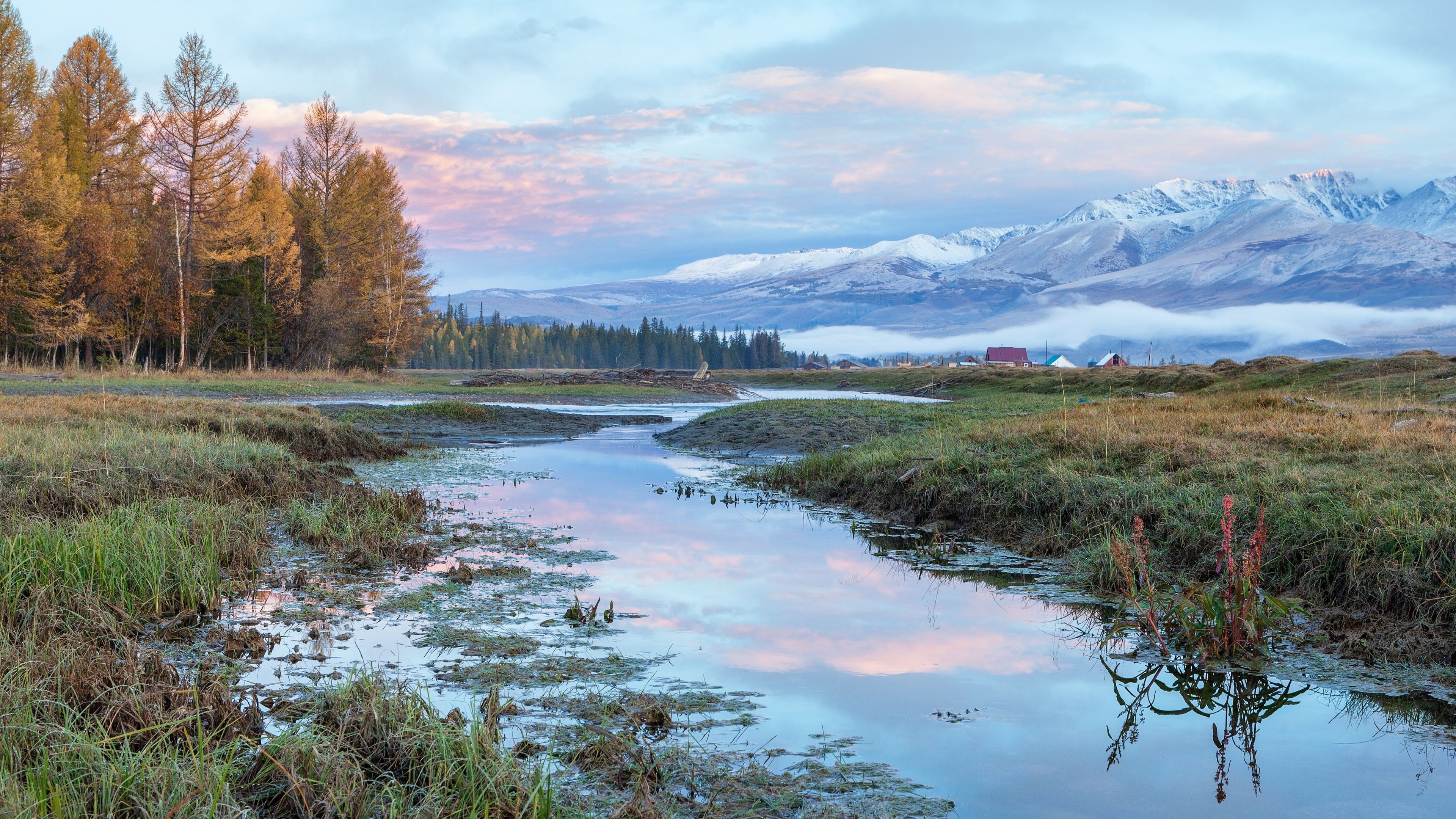 Altai Mountains, Altai Mountains Russia, River Landscape, Autumn Morning, 3840x2160 4K Desktop