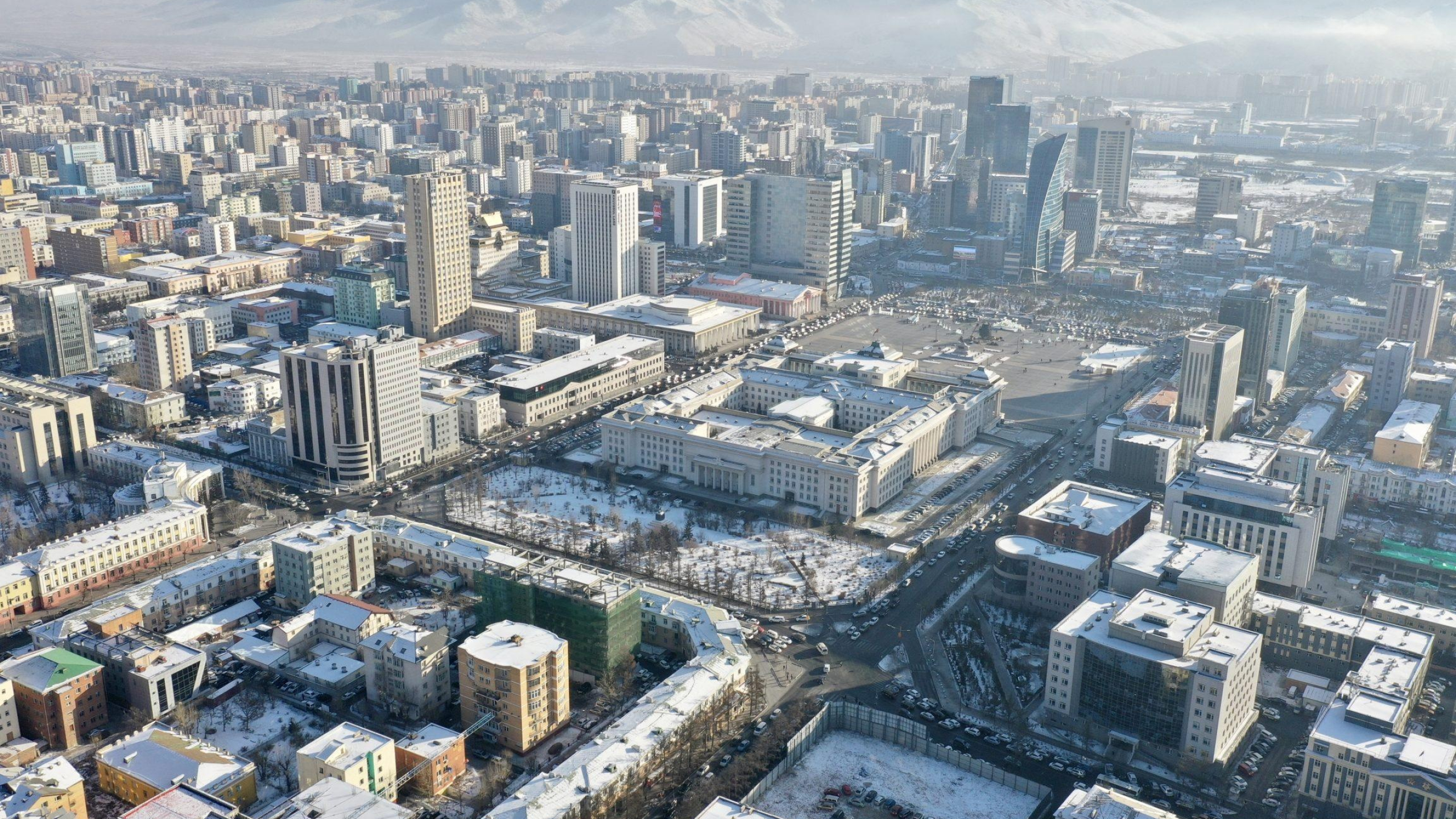 Ulaanbaatar, Coldest capital city, Mongolia, Winter wonderland, 2560x1440 HD Desktop
