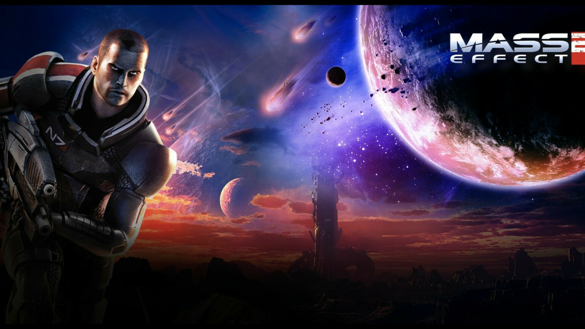 Mass Effect 2: The player assumes the role of Commander Shepard, an elite human soldier. 1920x1080 Full HD Wallpaper.