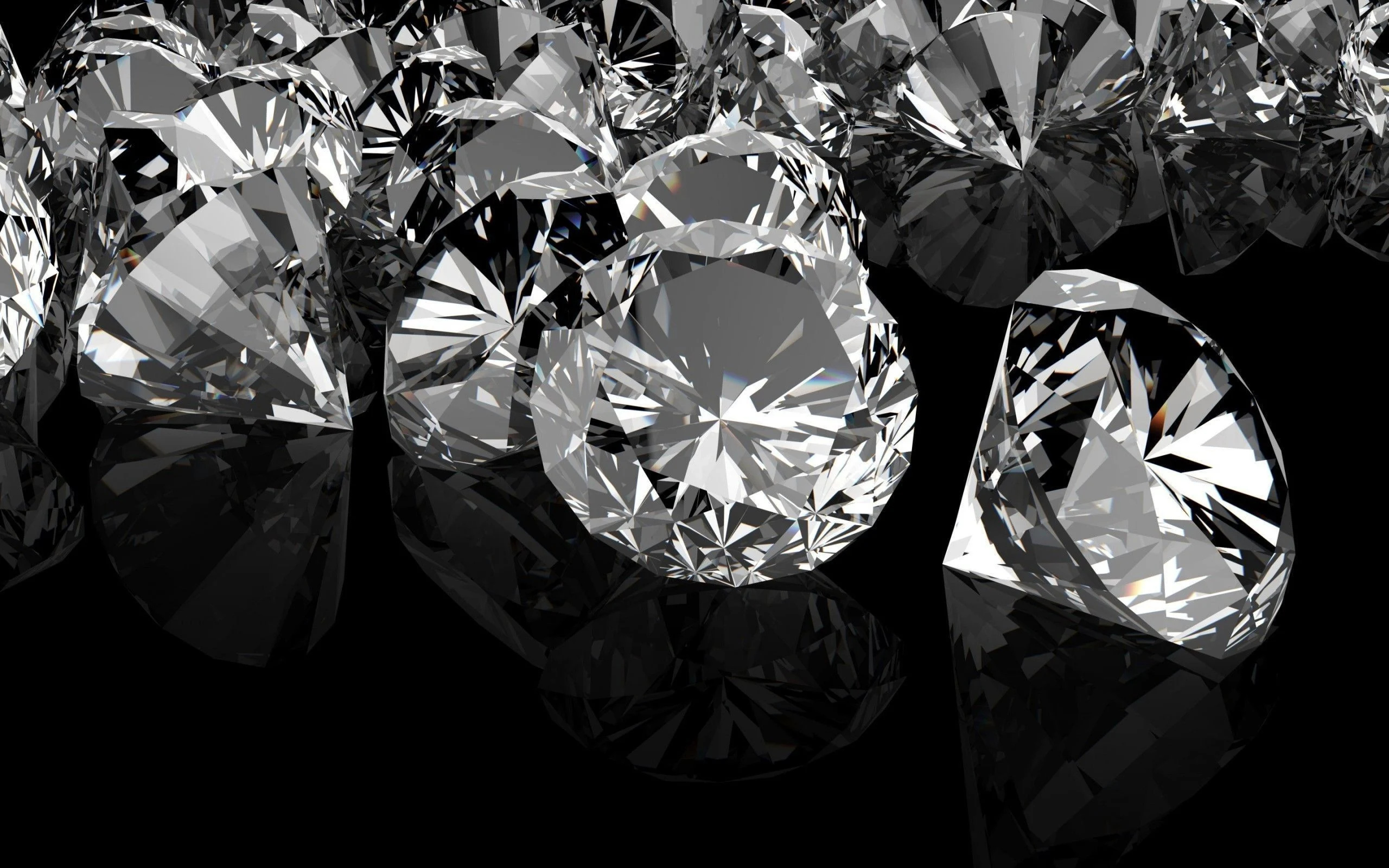 Dark elegance, Shimmering black diamonds, Luxurious gemstones, Mysterious beauty, 2560x1600 HD Desktop