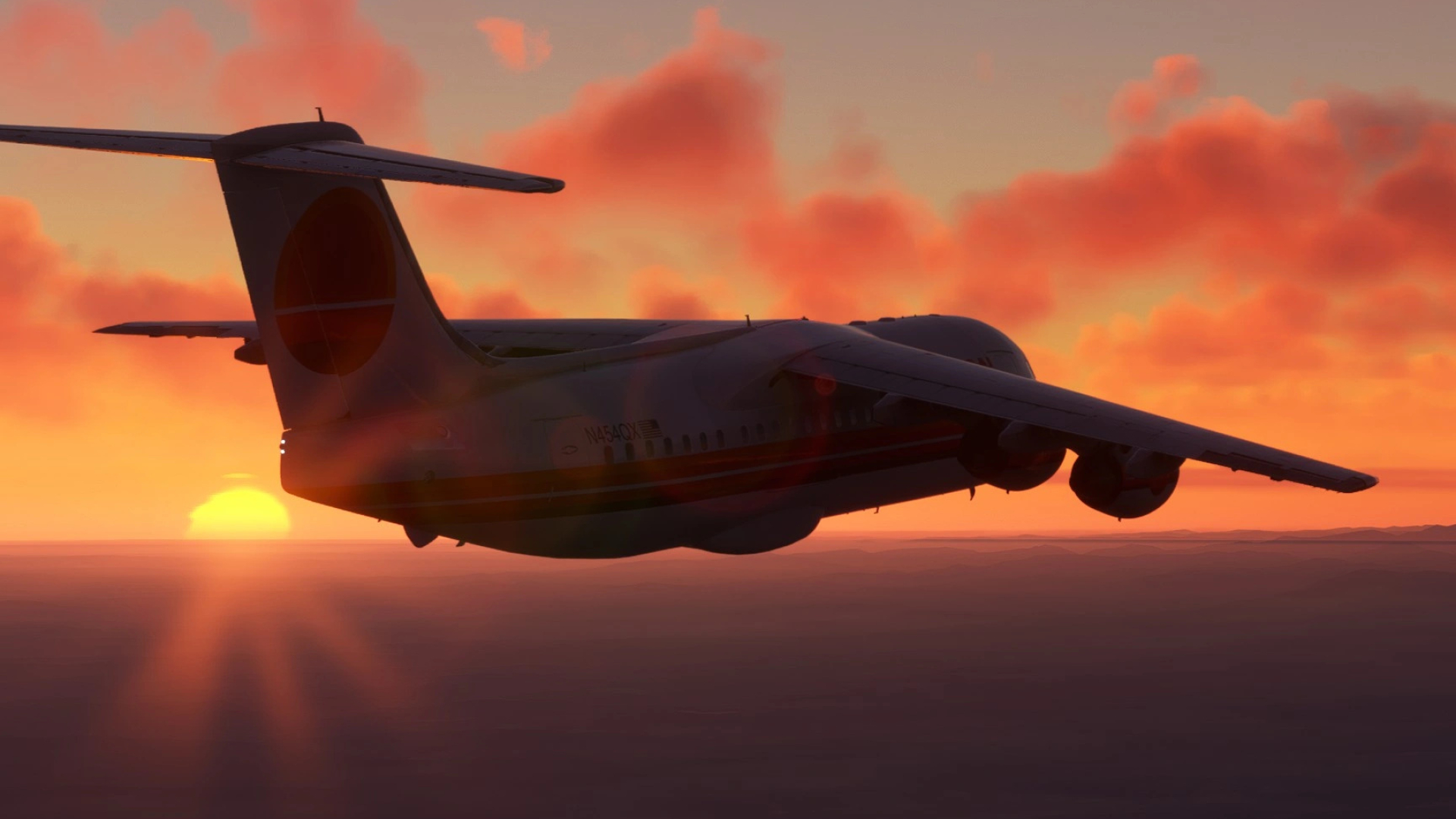 BAe 146 aircraft, Flight simulator screenshots, Avianca livery, AVSIM community, 1920x1080 Full HD Desktop