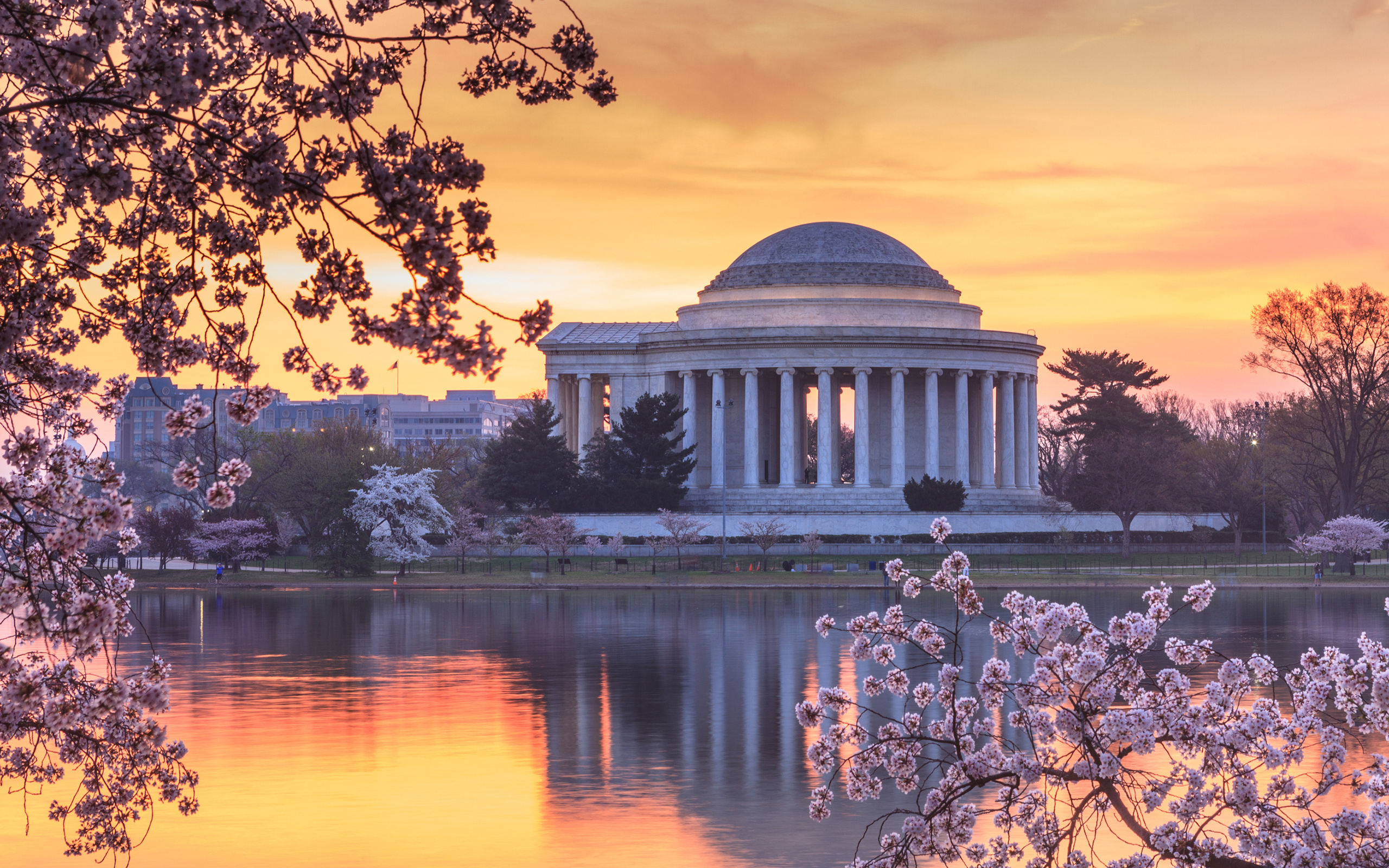 Washington, D.C.: Jefferson Memorial, The National Mall. 2560x1600 HD Background.