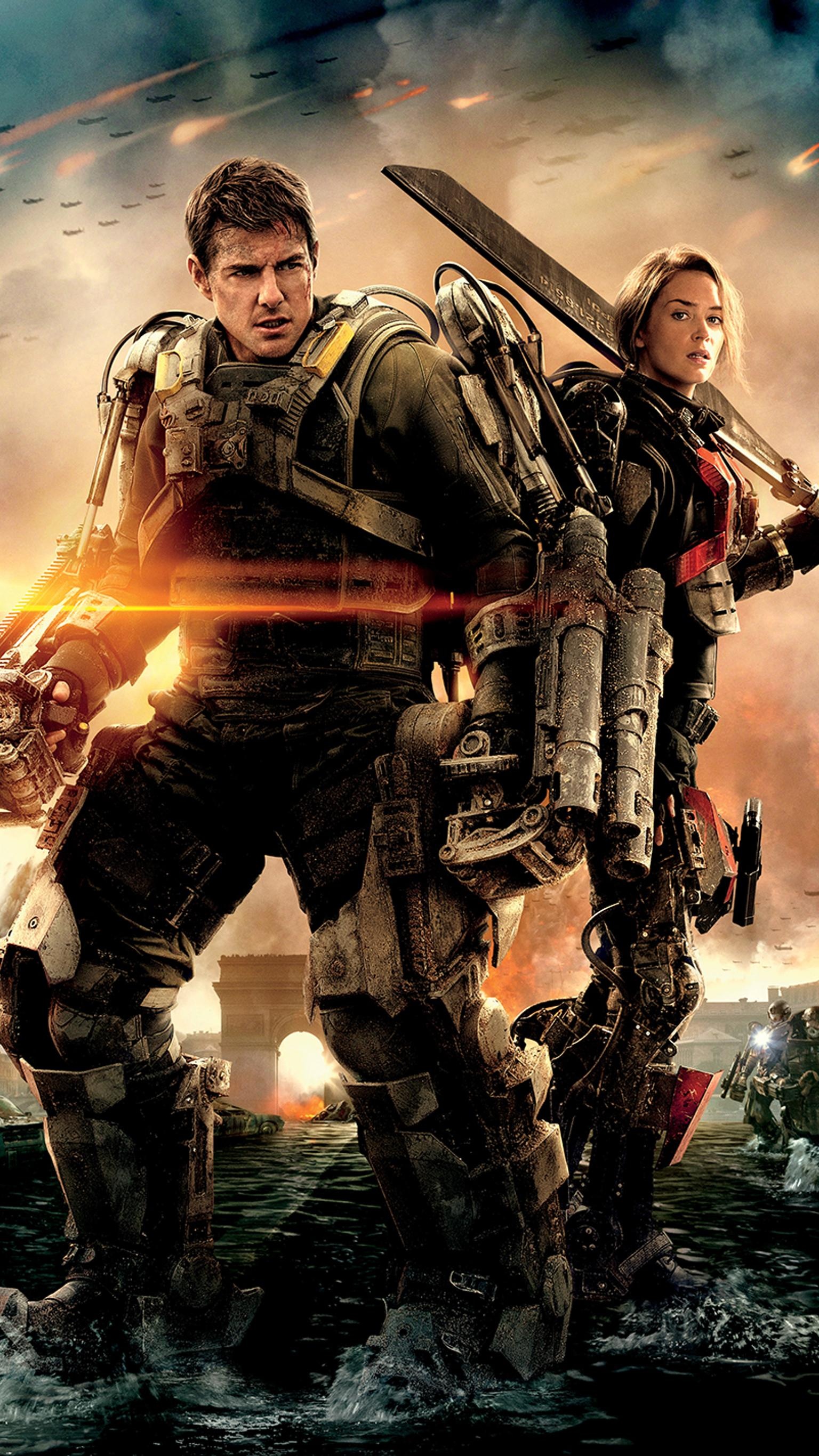 Edge of Tomorrow: A soldier in an alien war gets caught in a time loop, Movie plot. 1540x2740 HD Wallpaper.