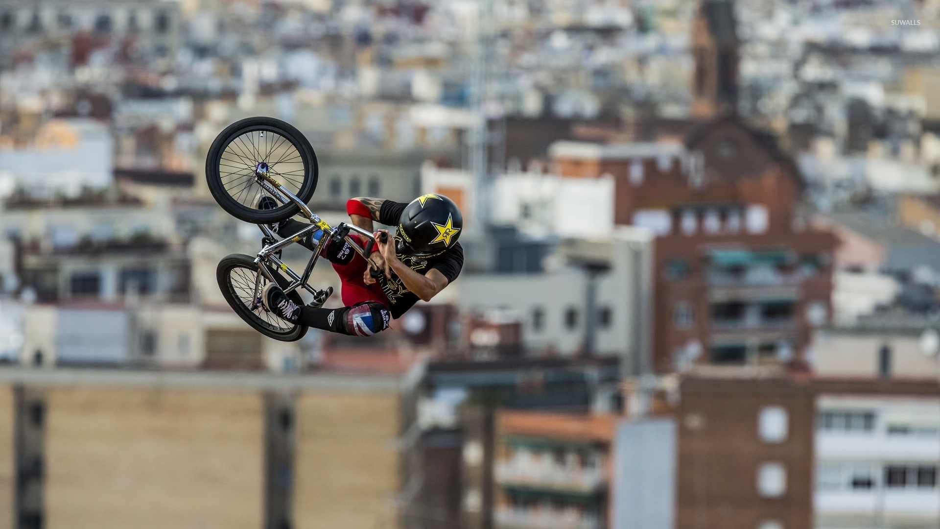 Jumping: Dirt jumping,  Street mountain bike, Stunt riding, Extreme sport. 1920x1080 Full HD Wallpaper.