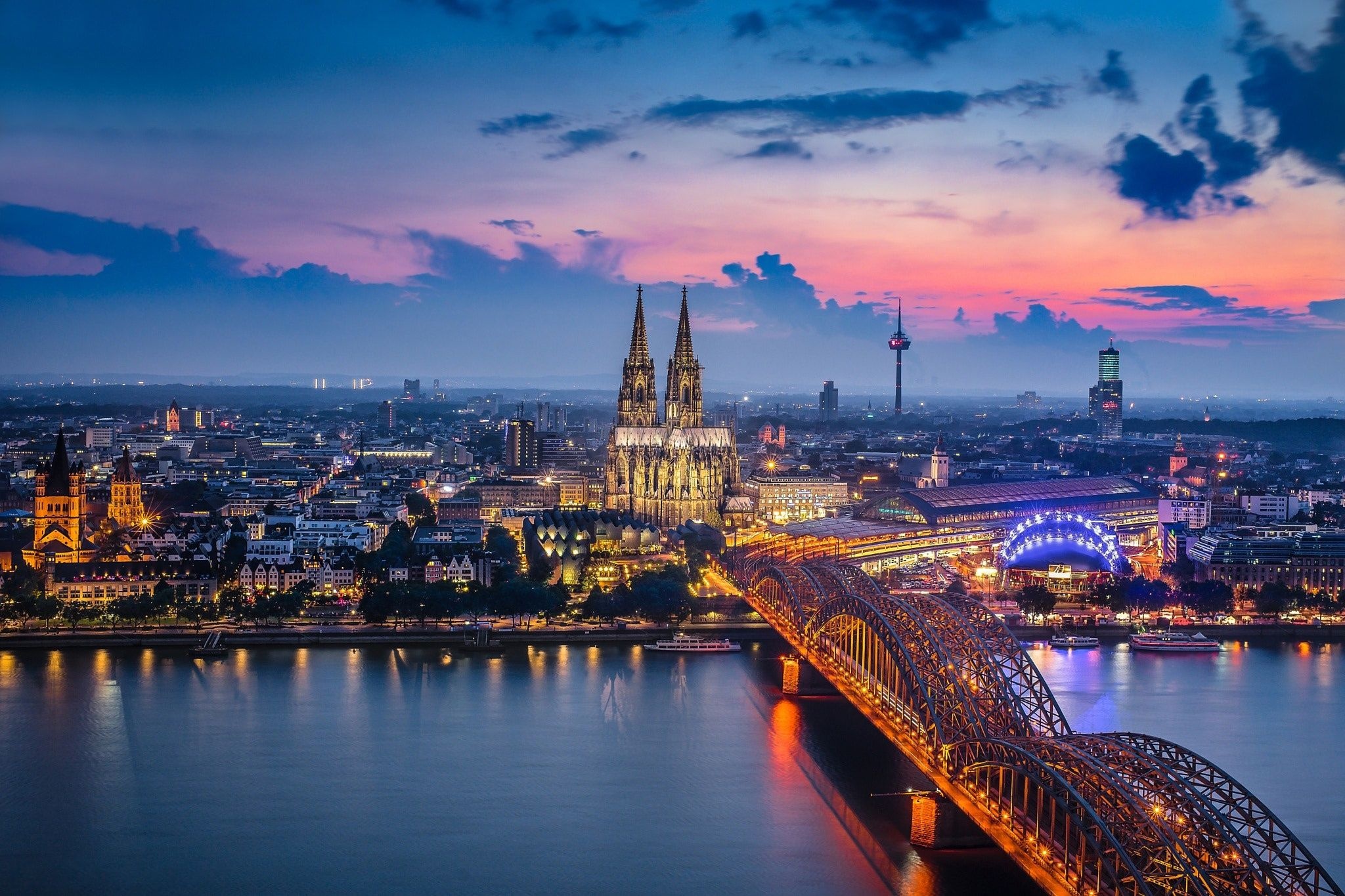 The Rhine River, Cologne Germany, city wallpapers, Europe, 2050x1370 HD Desktop