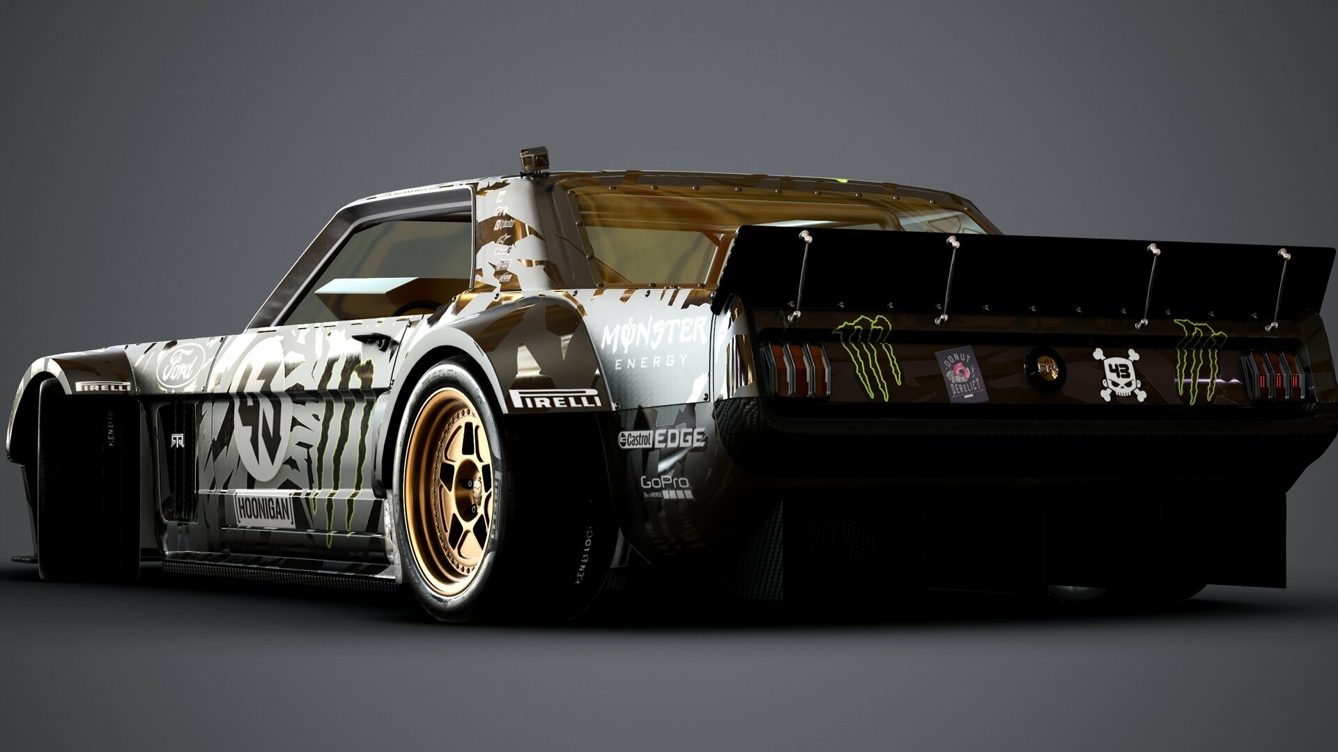 Hoonicorn: Based on a 1965 Ford Mustang GT Coupe, A 1,400 bhp all-wheel-drive car. 1920x1080 Full HD Background.
