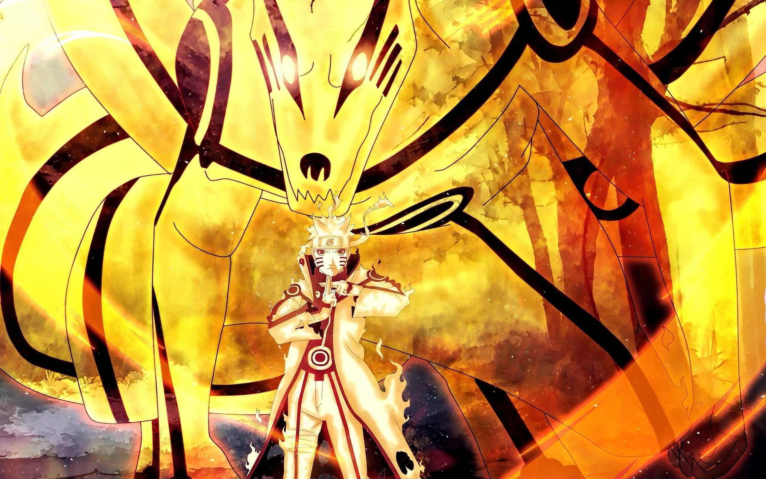 Kurama (Anime), Naruto's powerful form, HD wallpapers, Epic battle scenes, 2560x1600 HD Desktop