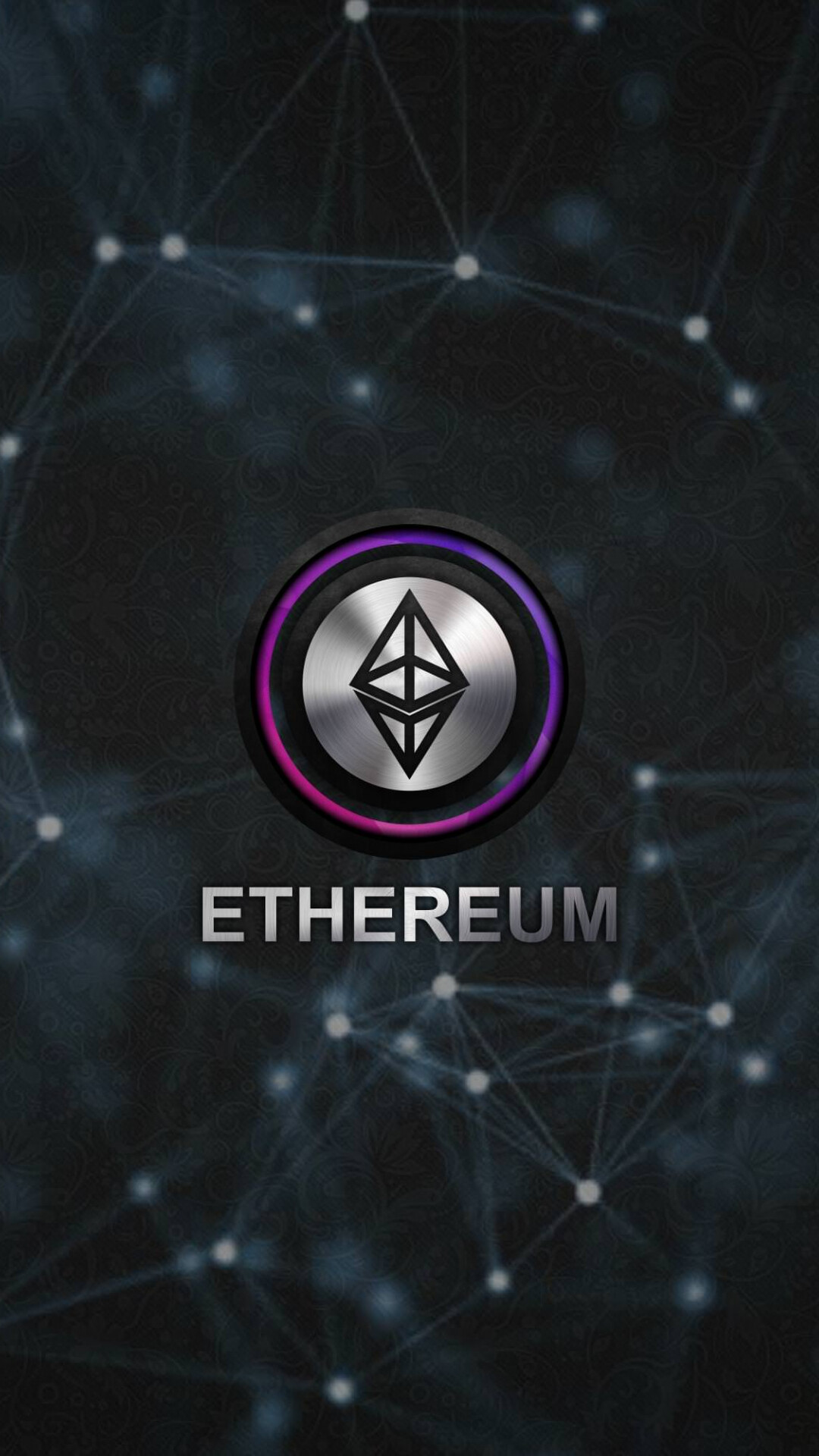 Cryptocurrency: Ethereum, An open source, distributed software platform based on blockchain technology. 1080x1920 Full HD Background.