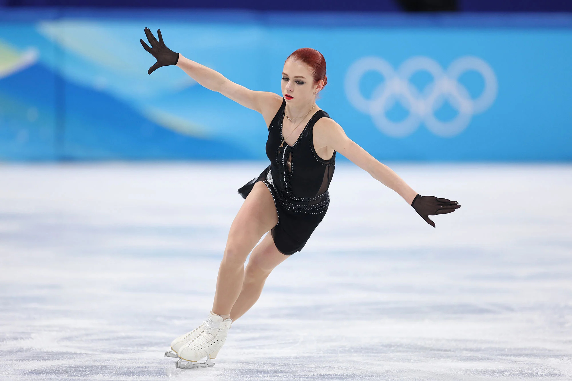 Single Skating: Alexandra Trusova, The 2022 Olympic silver medalist, The 2021 World bronze medalist. 2000x1340 HD Background.