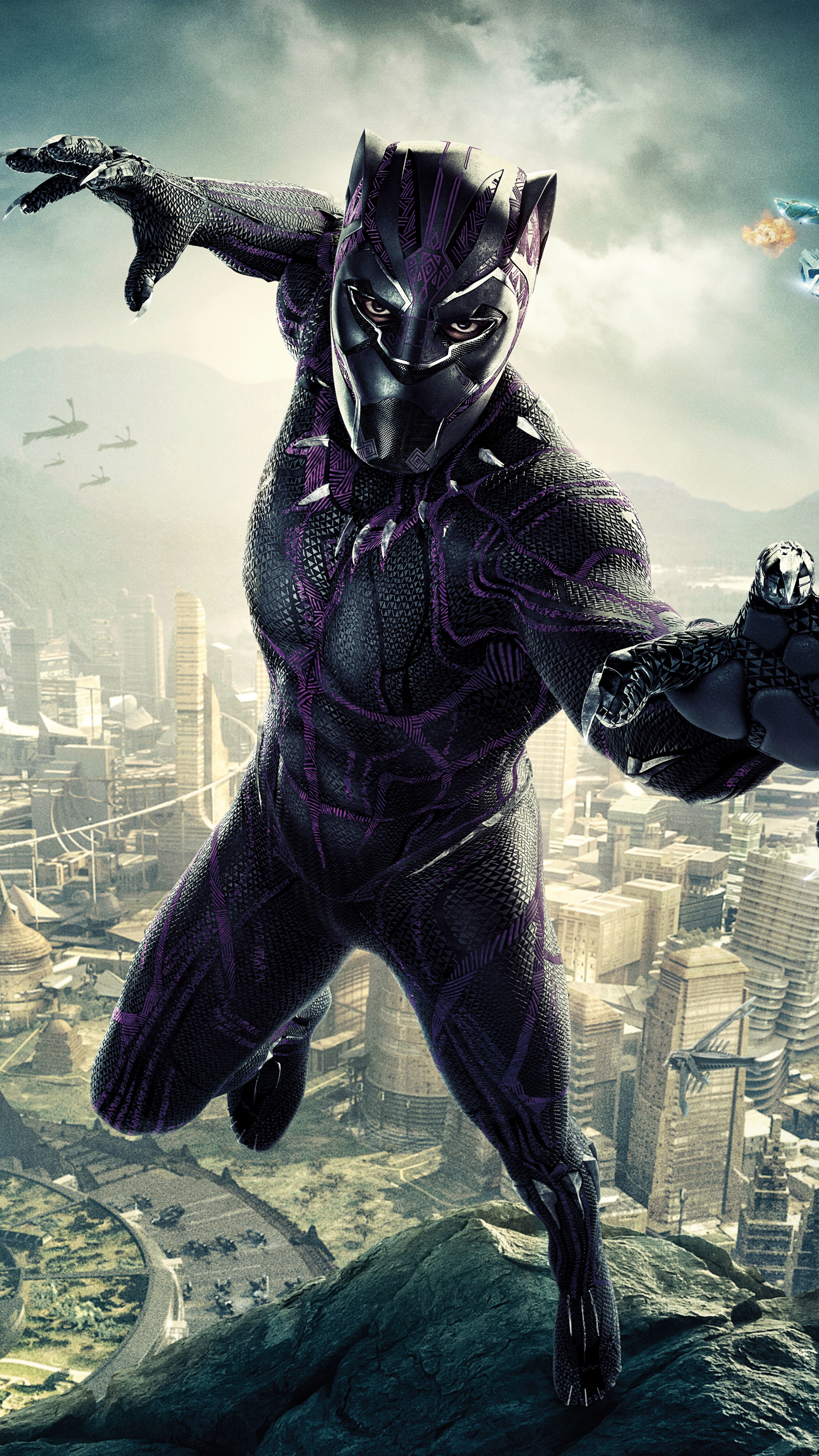 T'Challa, Movie Black Panther, Marvel superhero, Film character, 2160x3840 4K Phone