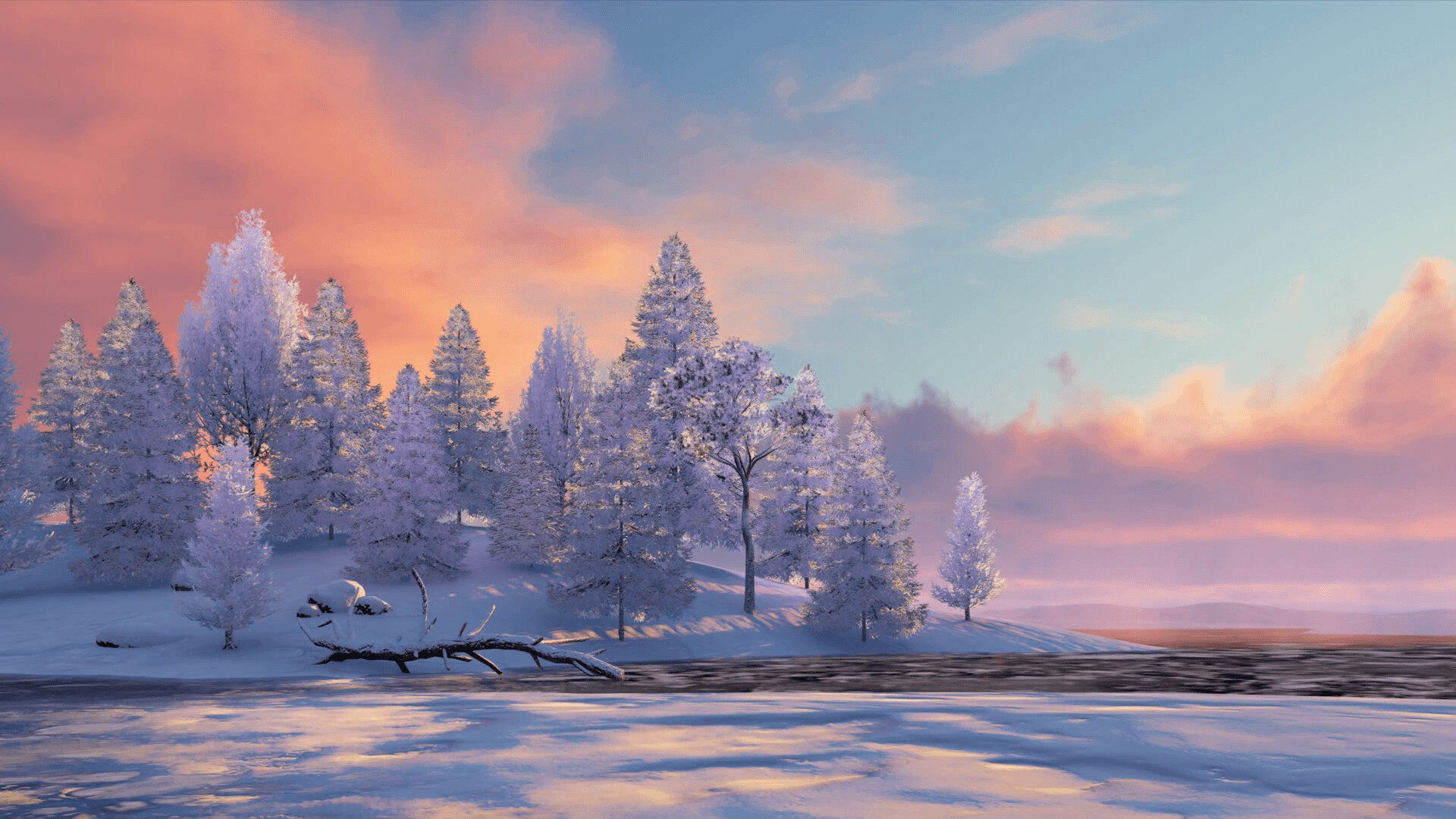 Winter: A wide expanse of snow, Seasonal changes, Icy-cold. 1920x1080 Full HD Wallpaper.