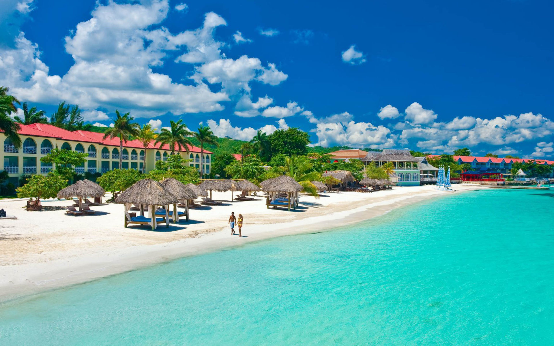 Sandals Montego Bay, White sand beach, Best beach in Jamaica, Exquisite resort, 1920x1200 HD Desktop