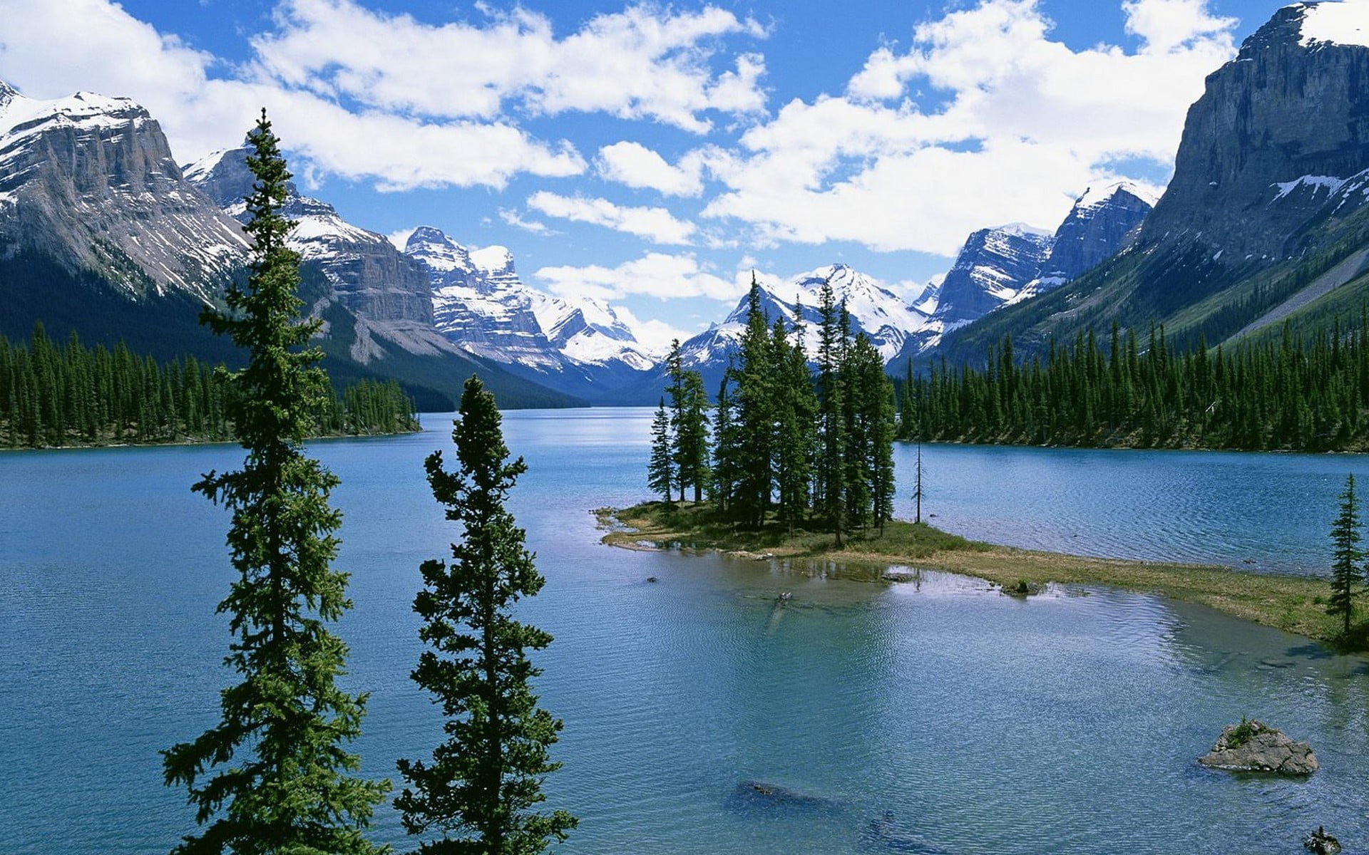 Jasper National Park, Green pine trees, Mountain landscapes, HD wallpaper, 1920x1200 HD Desktop