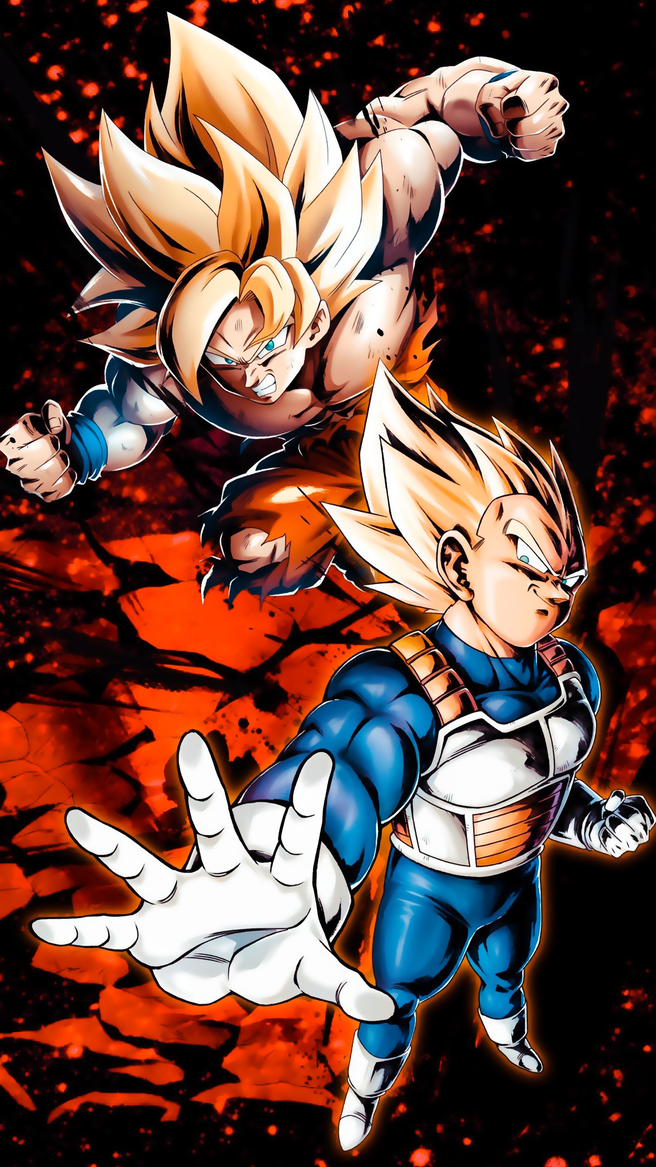 Goku: Vegeta, Iconic characters of the Dragon Ball franchise, Energy attack. 2160x3840 4K Background.