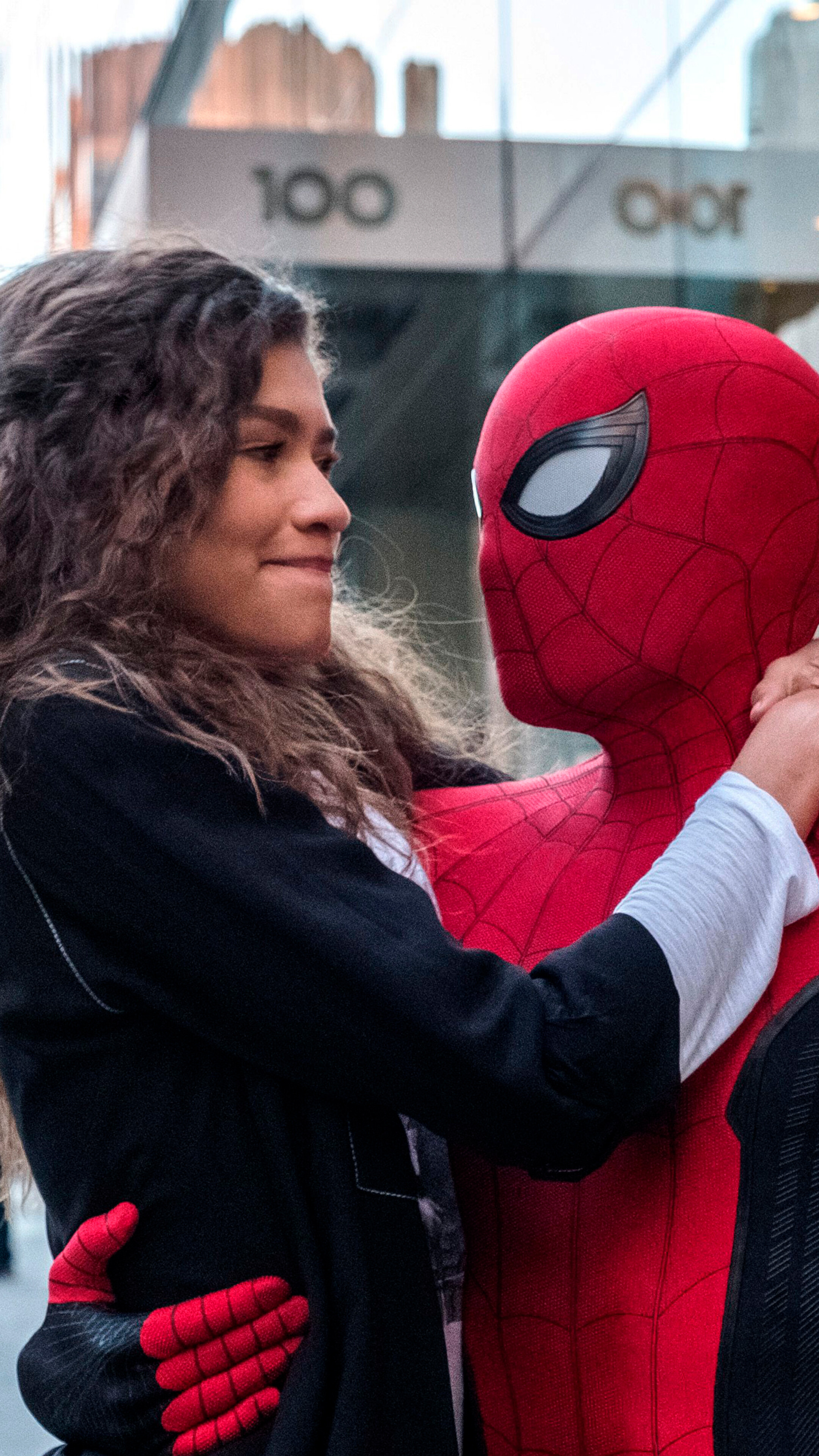 Spider-Man: No Way Home: Peter Parker and Michelle "MJ" Jones-Watson, 2021 movie. 2160x3840 4K Wallpaper.