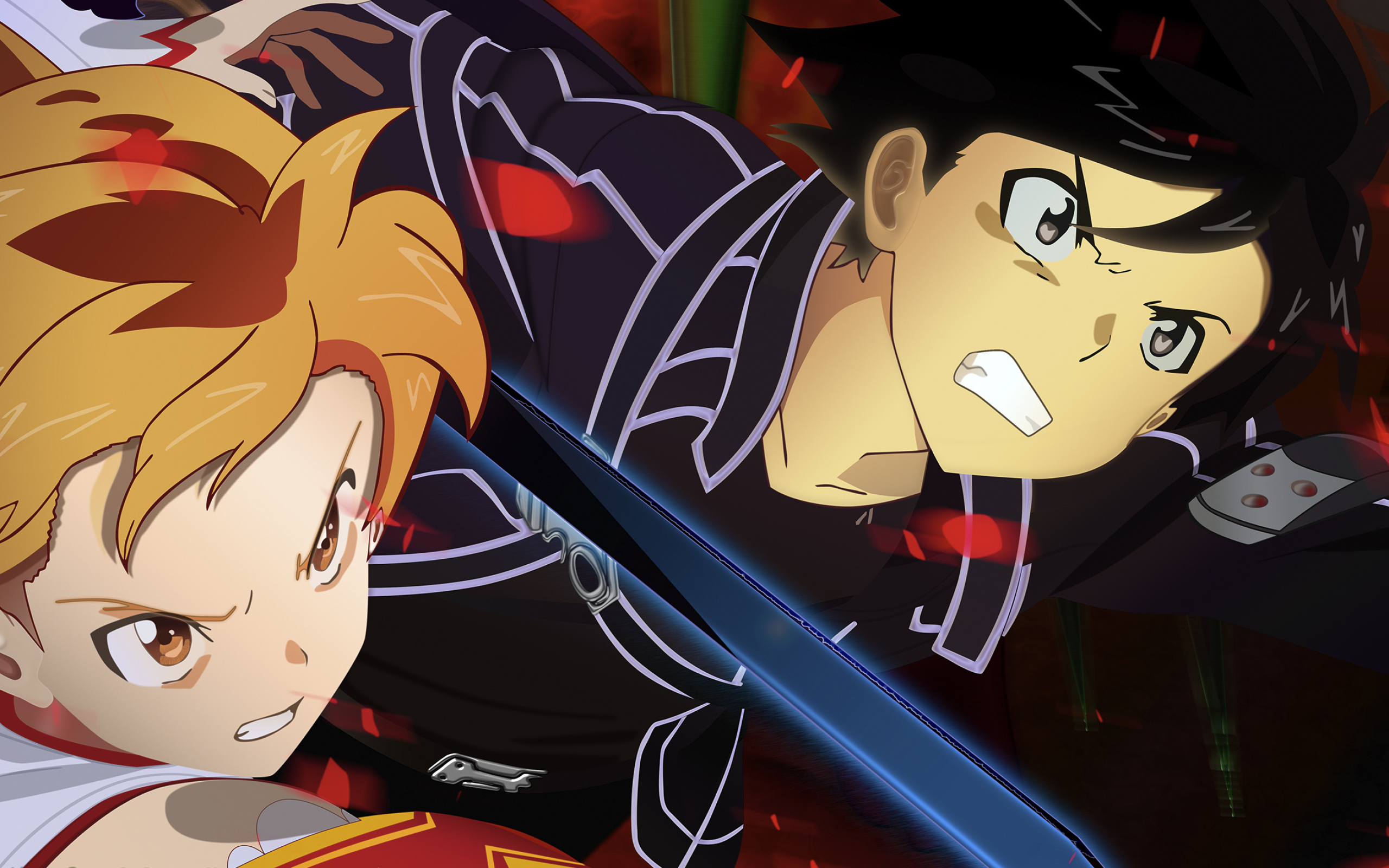 Asuna and Kirito, Sword Art Online wallpaper, Anime couple, High resolution, 2560x1600 HD Desktop