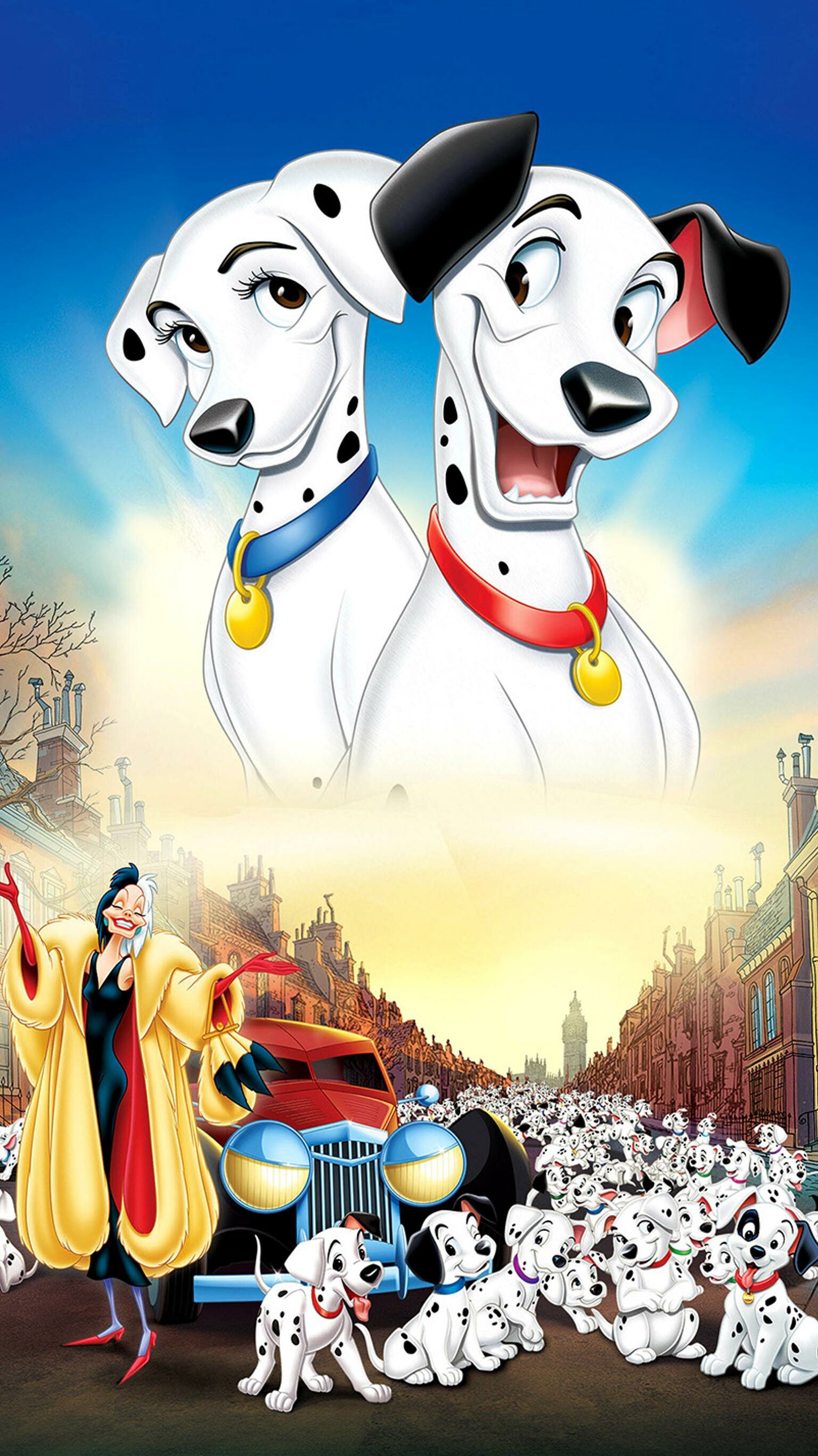 One Hundred and One Dalmatians: The voices of Rod Taylor, Cate Bauer, Betty Lou Gerson, Ben Wright, Lisa Davis, and Martha Wentworth. 1540x2740 HD Wallpaper.