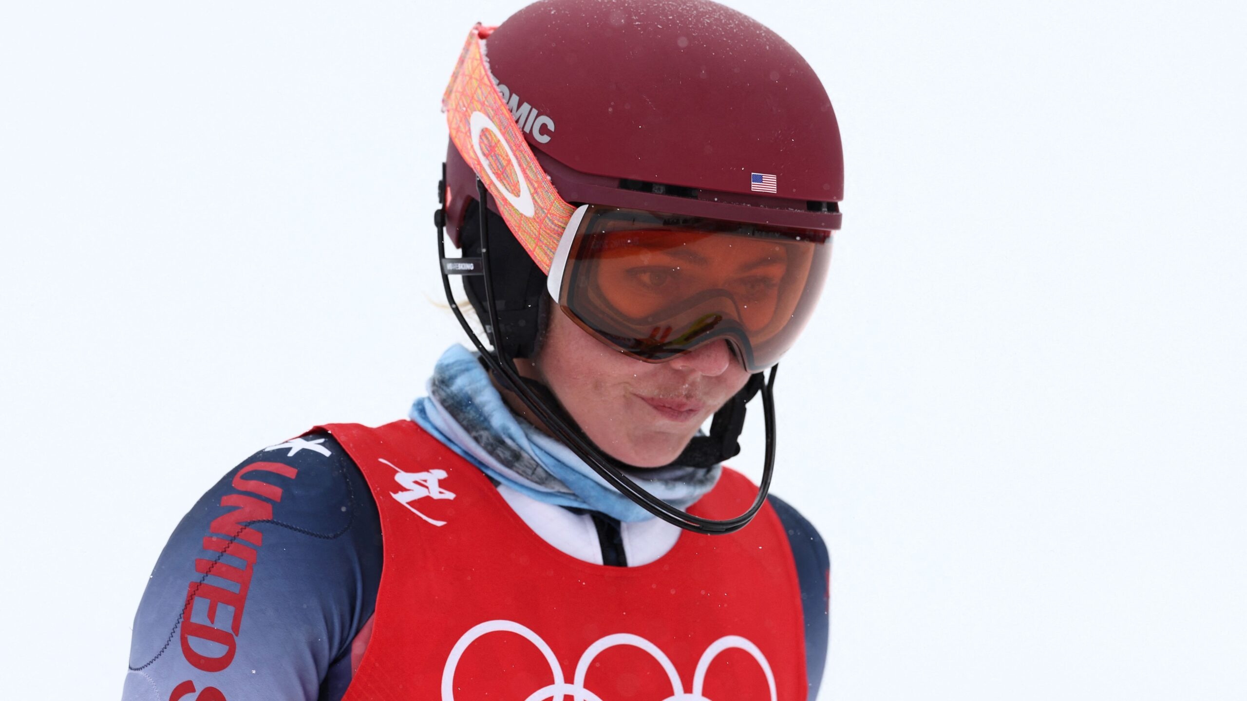 Mikaela Shiffrin, Alpine team event preview, Olympic finale, KTVZ coverage, 2560x1440 HD Desktop